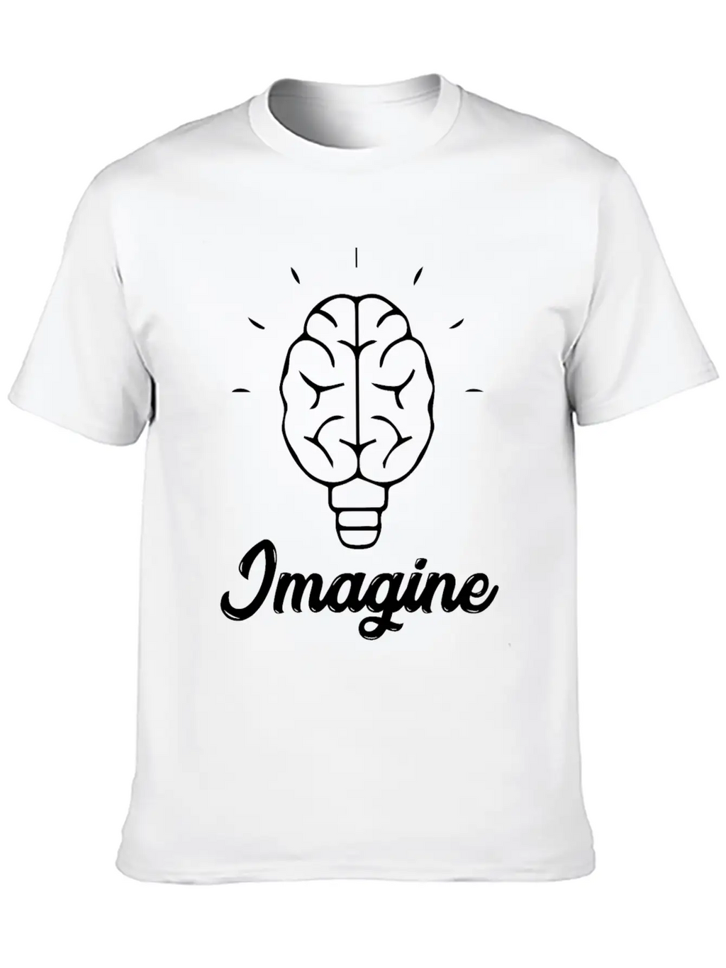 Imagine Brain Bulb Stylish Everyday T-Shirt – Unisex Basic Cotton Tee