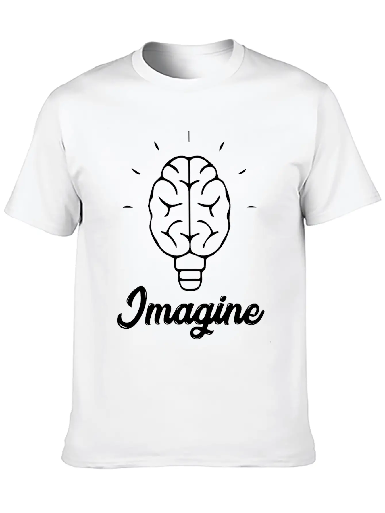Imagine Brain Bulb Stylish Everyday T-Shirt – Unisex Basic Cotton Tee