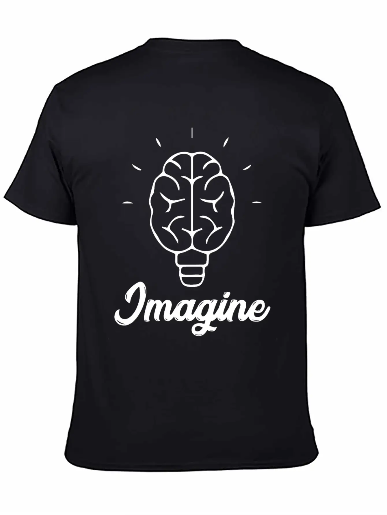 Imagine Brain Bulb Stylish Everyday T-Shirt – Unisex Basic Cotton Tee