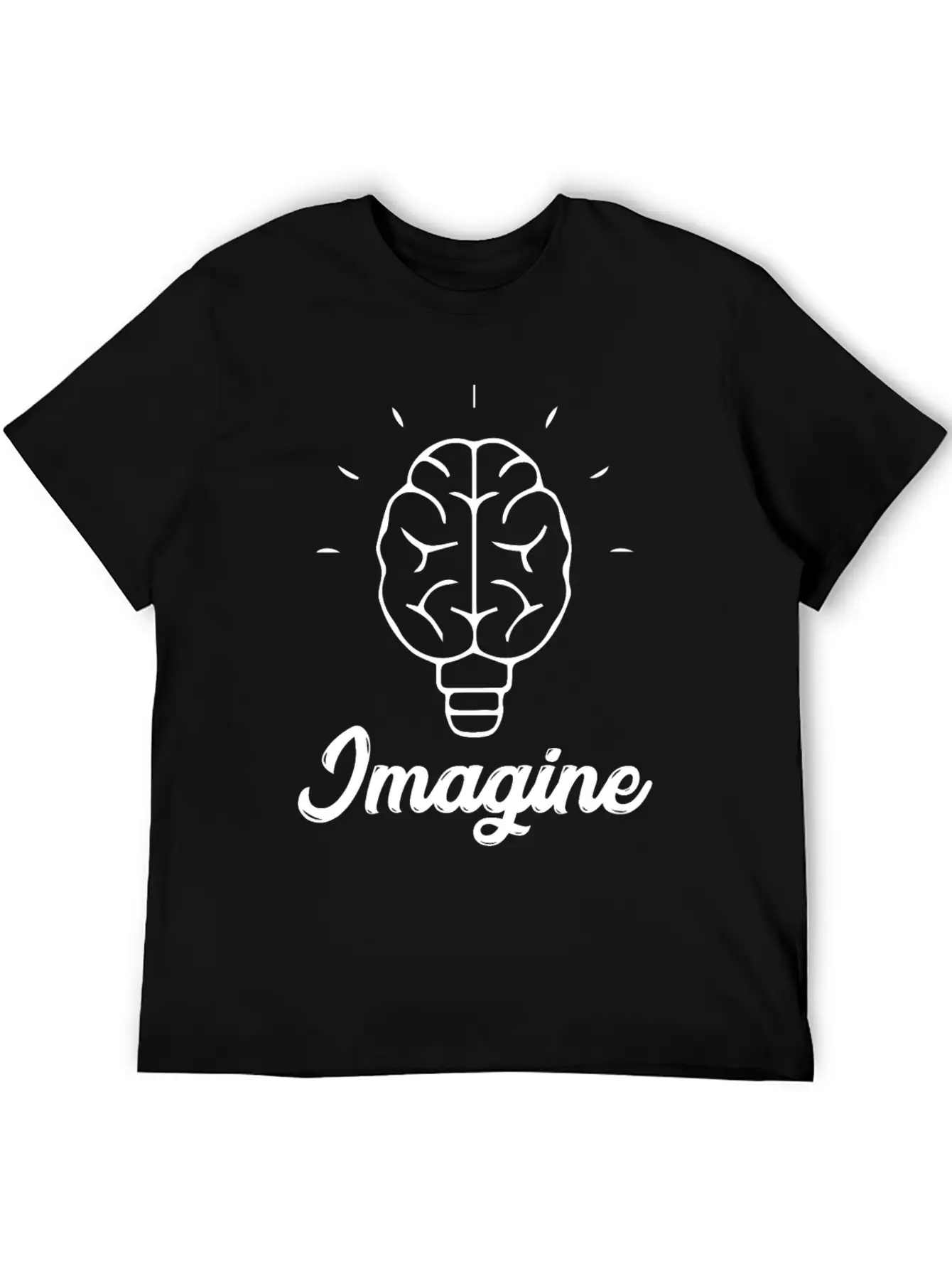Imagine Brain Bulb Stylish Everyday T-Shirt – Unisex Basic Cotton Tee