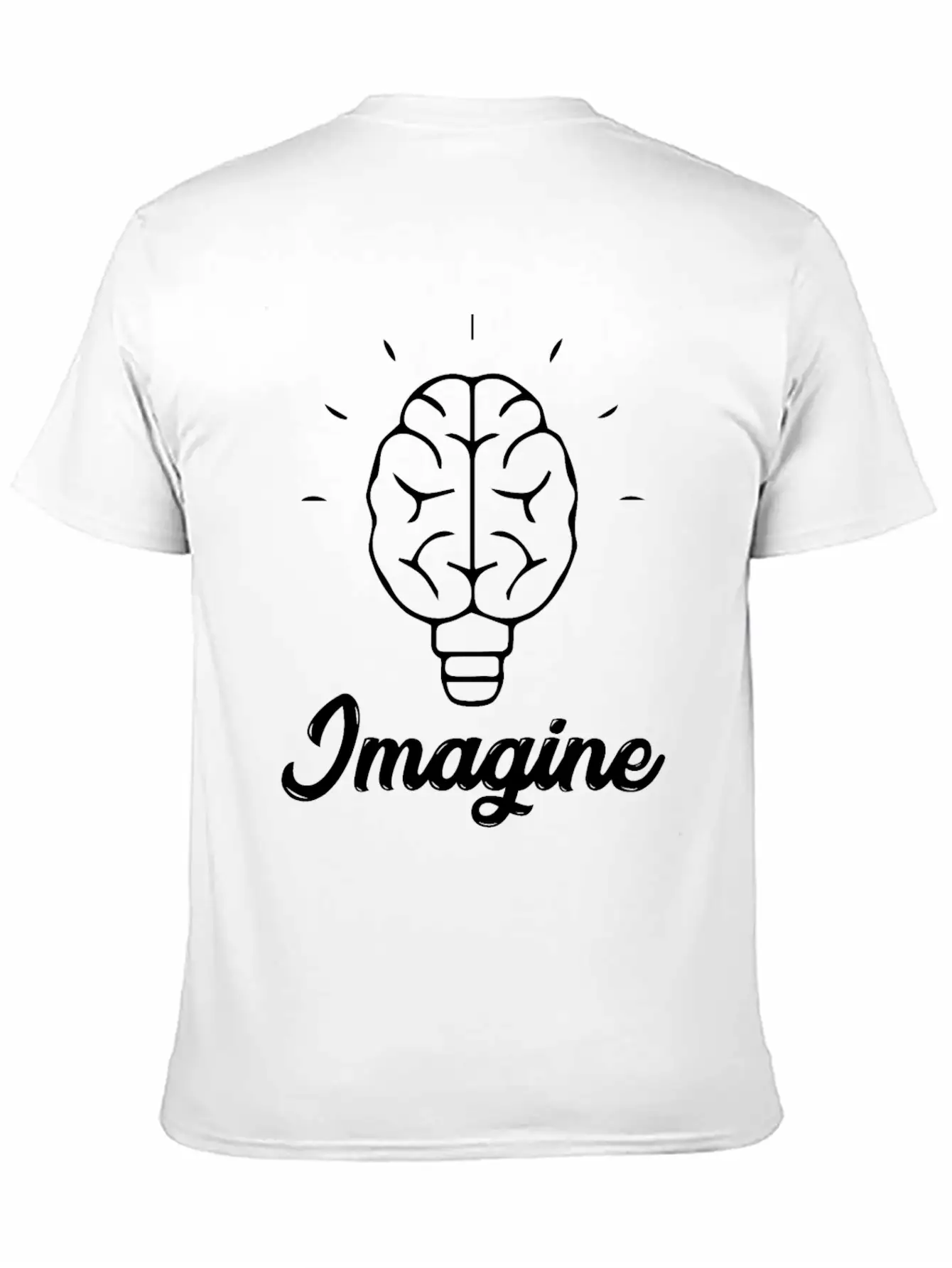 Imagine Brain Bulb Stylish Everyday T-Shirt – Unisex Basic Cotton Tee