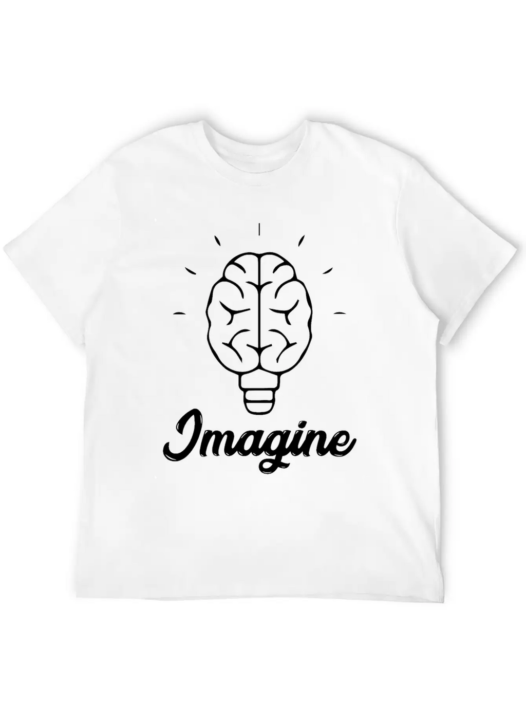 Imagine Brain Bulb Stylish Everyday T-Shirt – Unisex Basic Cotton Tee