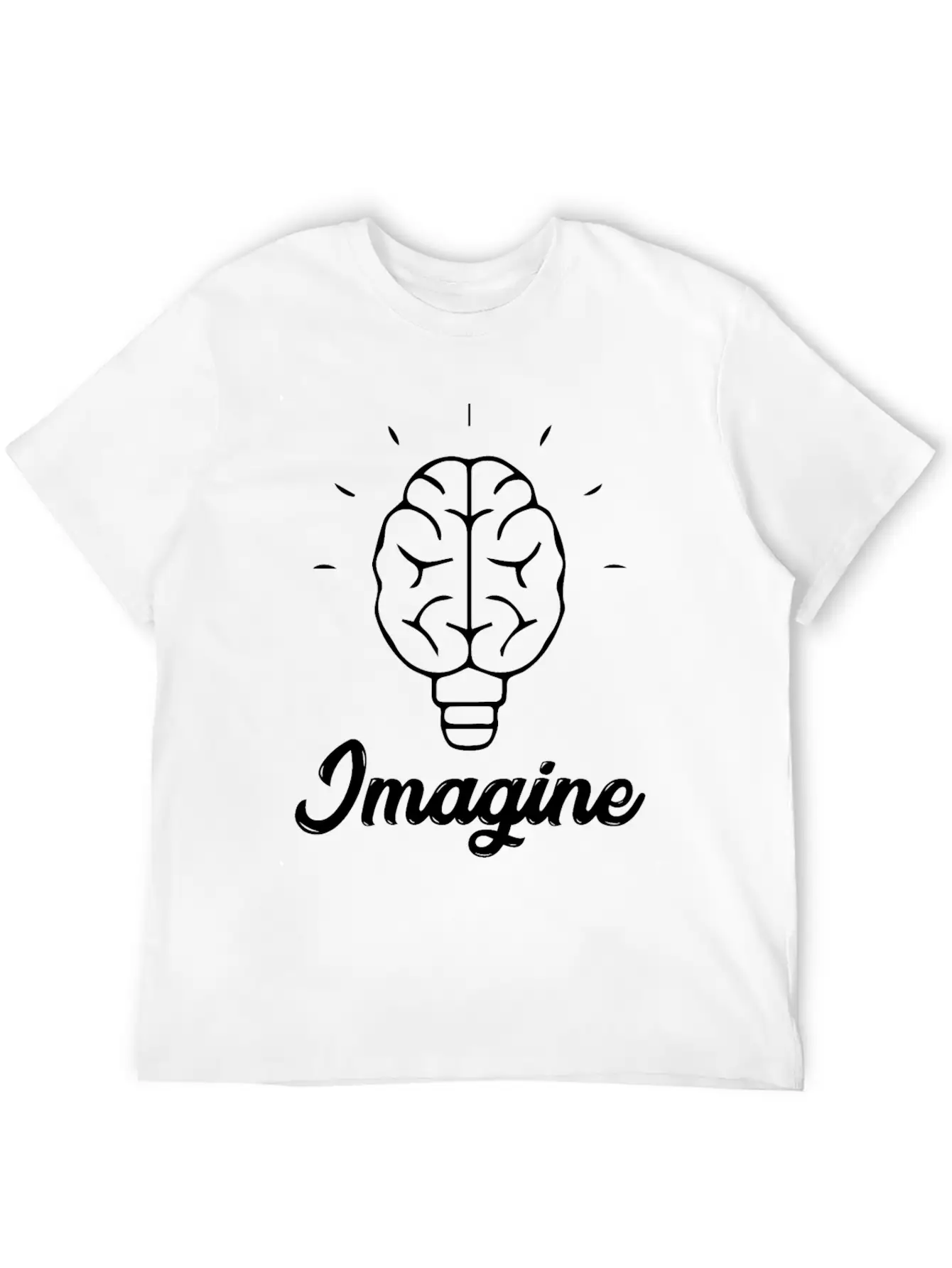Imagine Brain Bulb Stylish Everyday T-Shirt – Unisex Basic Cotton Tee