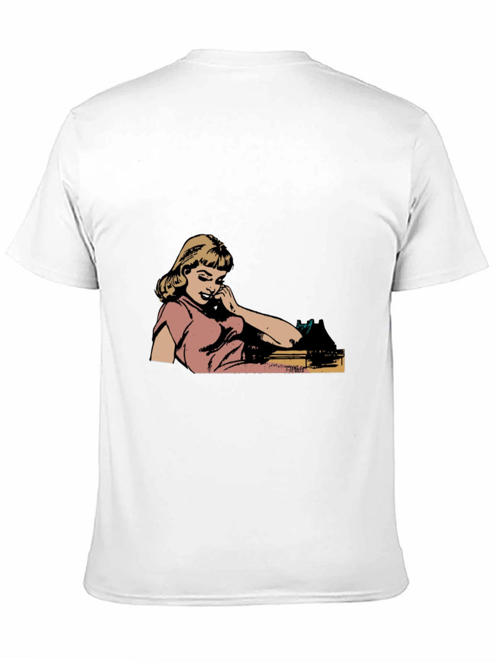 Retro Comic Girl Graphic Black T-Shirt