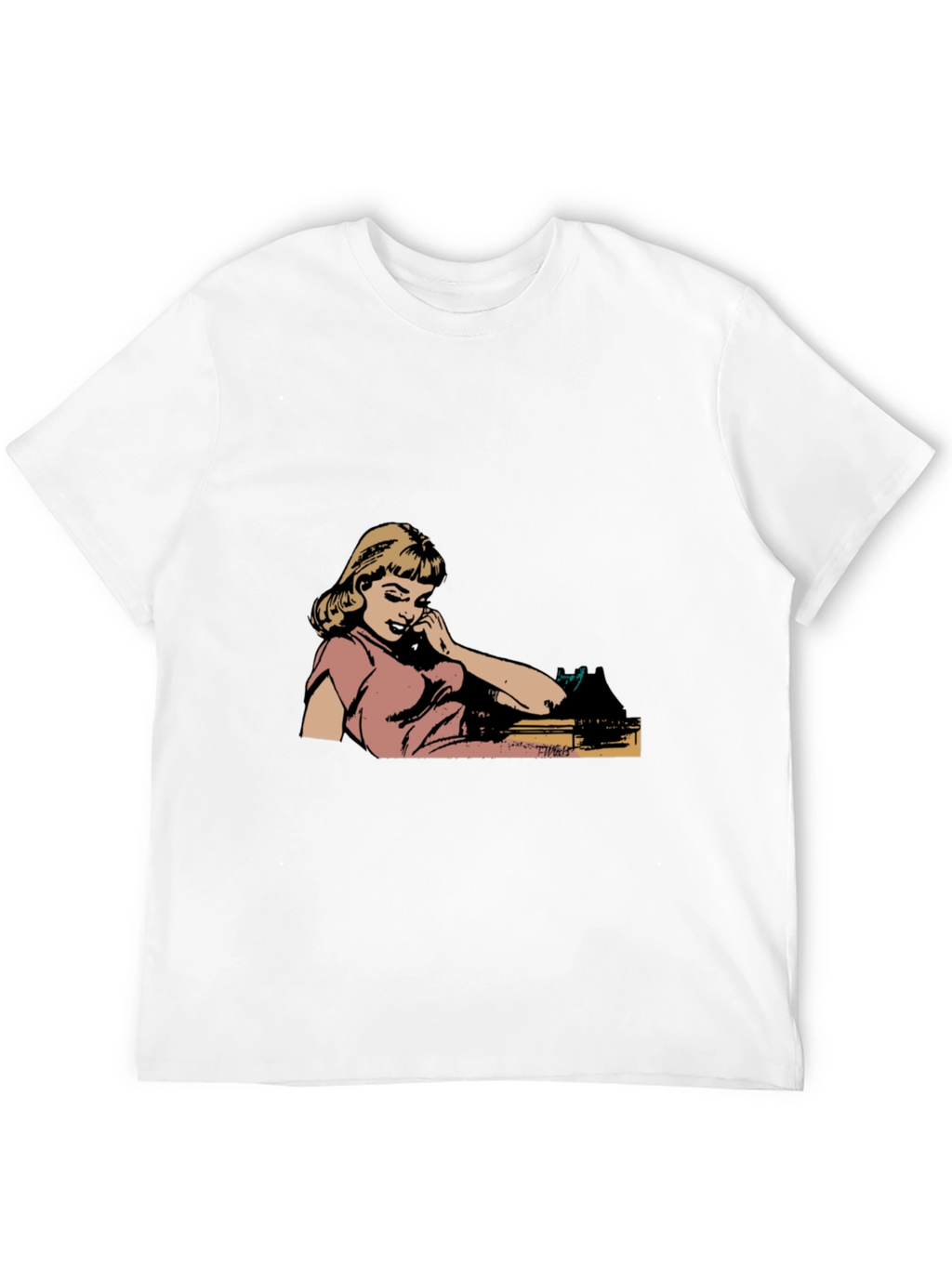 Retro Comic Girl Graphic Black T-Shirt