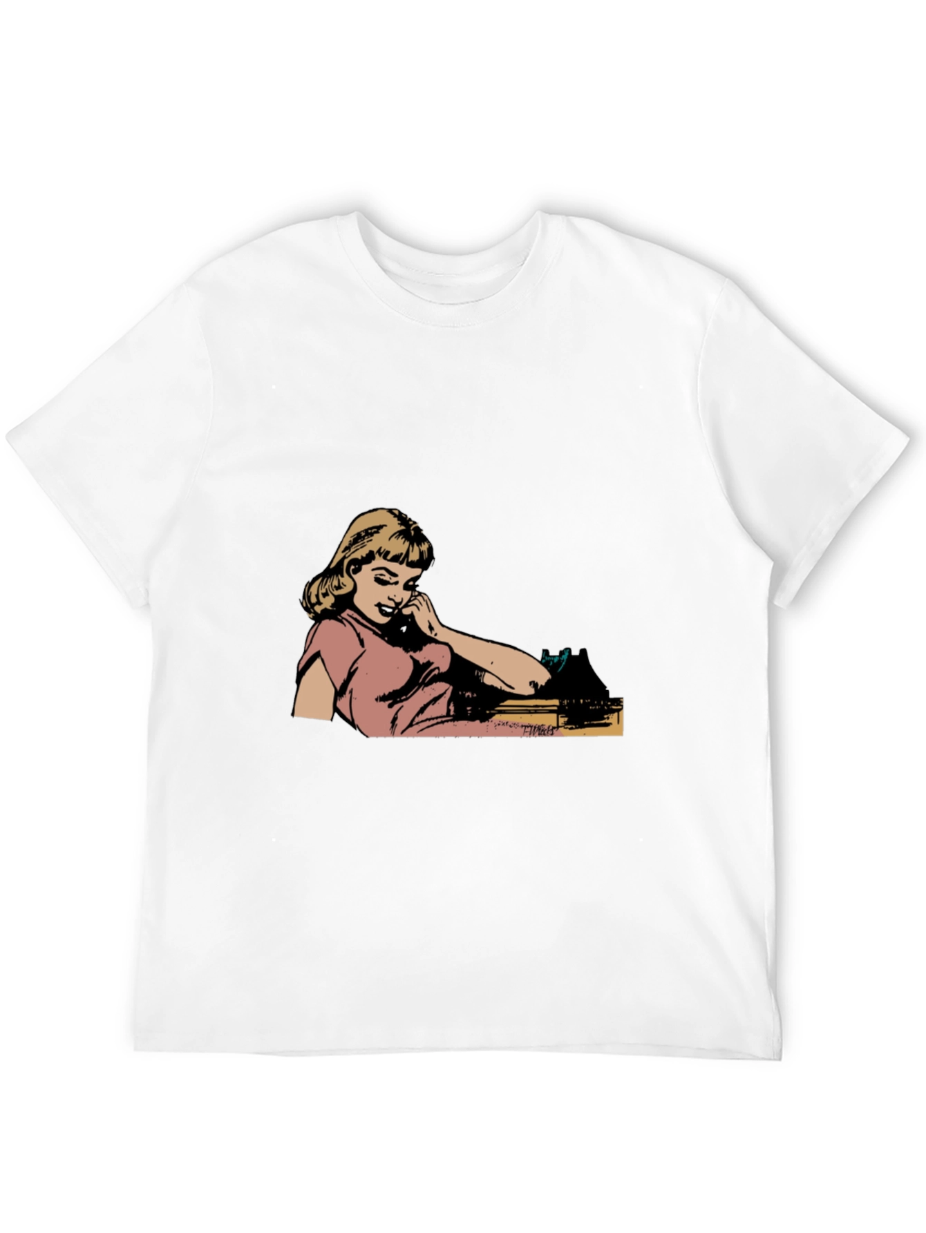 Retro Comic Girl Graphic Black T-Shirt