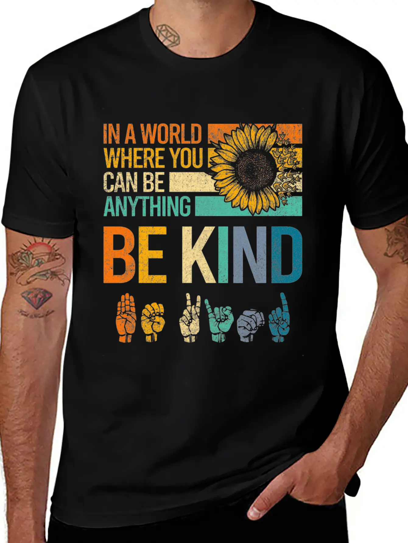 In A World Where You Can Be Anything Be Kind Asl Unisex Casual T-Shirt – Clean Design For Daily Comfort