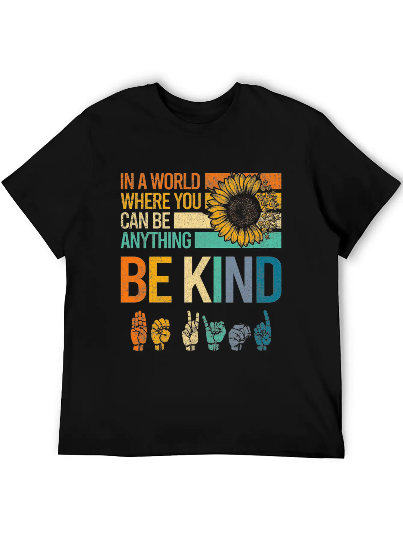 In A World Where You Can Be Anything Be Kind Asl Unisex Casual T-Shirt – Clean Design For Daily Comfort