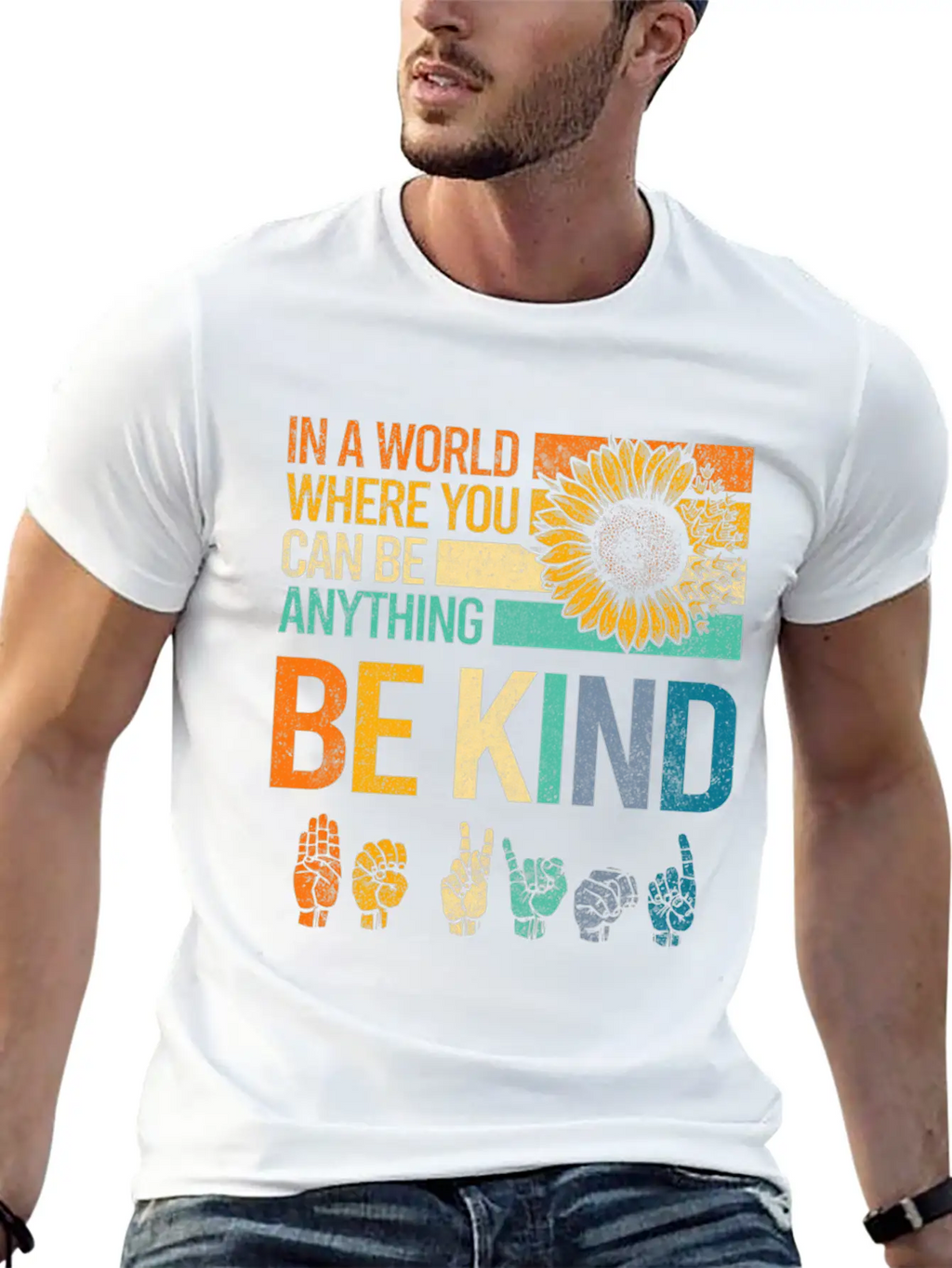 In A World Where You Can Be Anything Be Kind Asl Unisex Casual T-Shirt – Clean Design For Daily Comfort