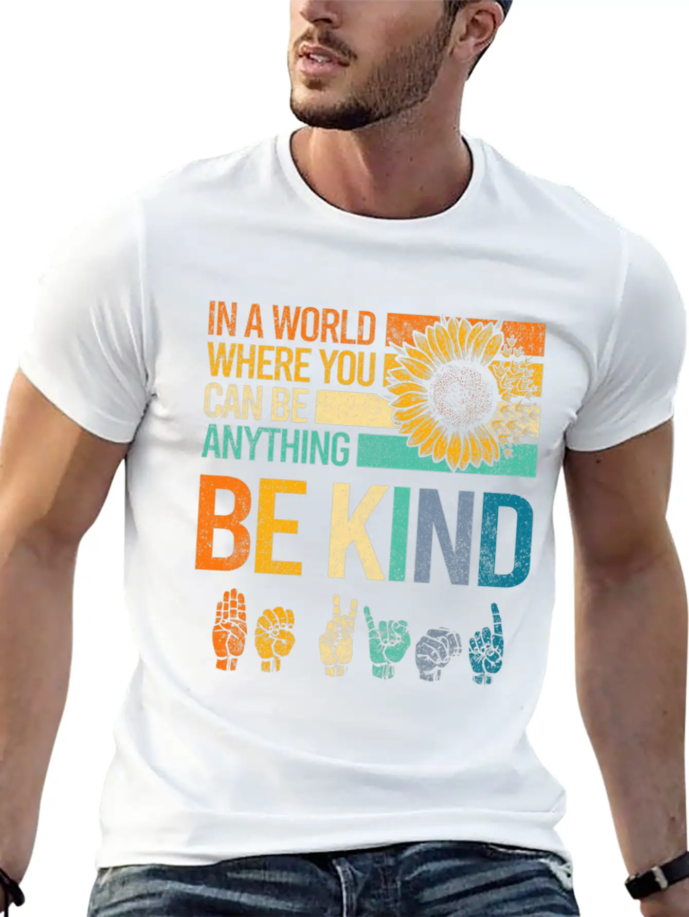 In A World Where You Can Be Anything Be Kind Asl Unisex Casual T-Shirt – Clean Design For Daily Comfort