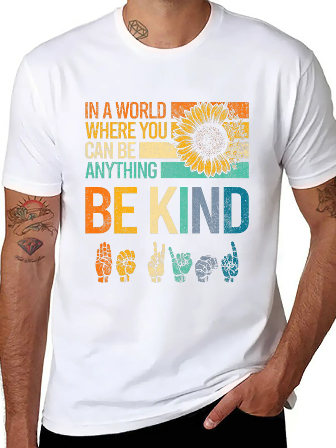 In A World Where You Can Be Anything Be Kind Asl Unisex Casual T-Shirt – Clean Design For Daily Comfort