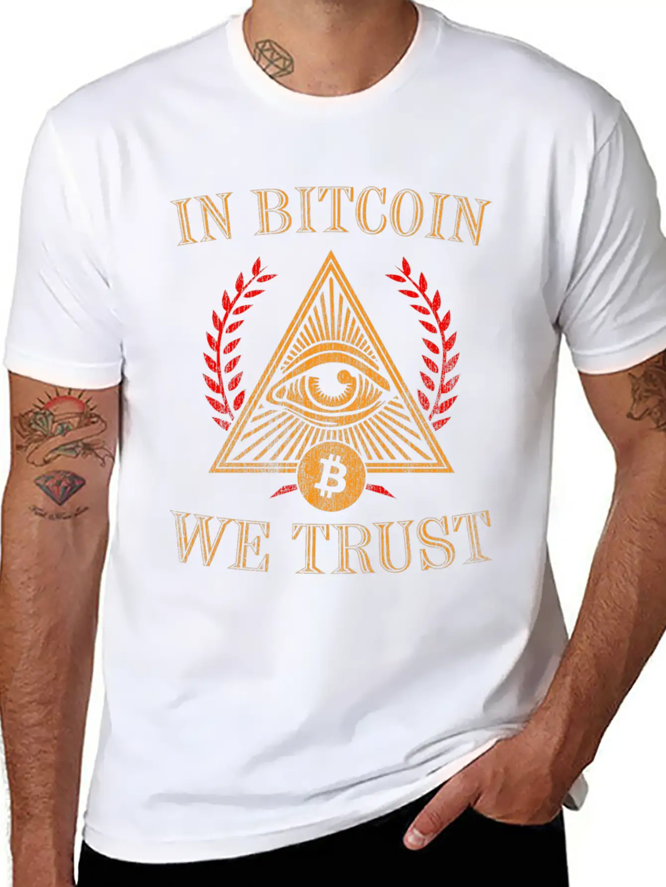In Bitcoin We Trust Crypto Token Blockchain Wallet Unisex Short Sleeve Soft Cotton T-Shirt – Casual Everyday Wear
