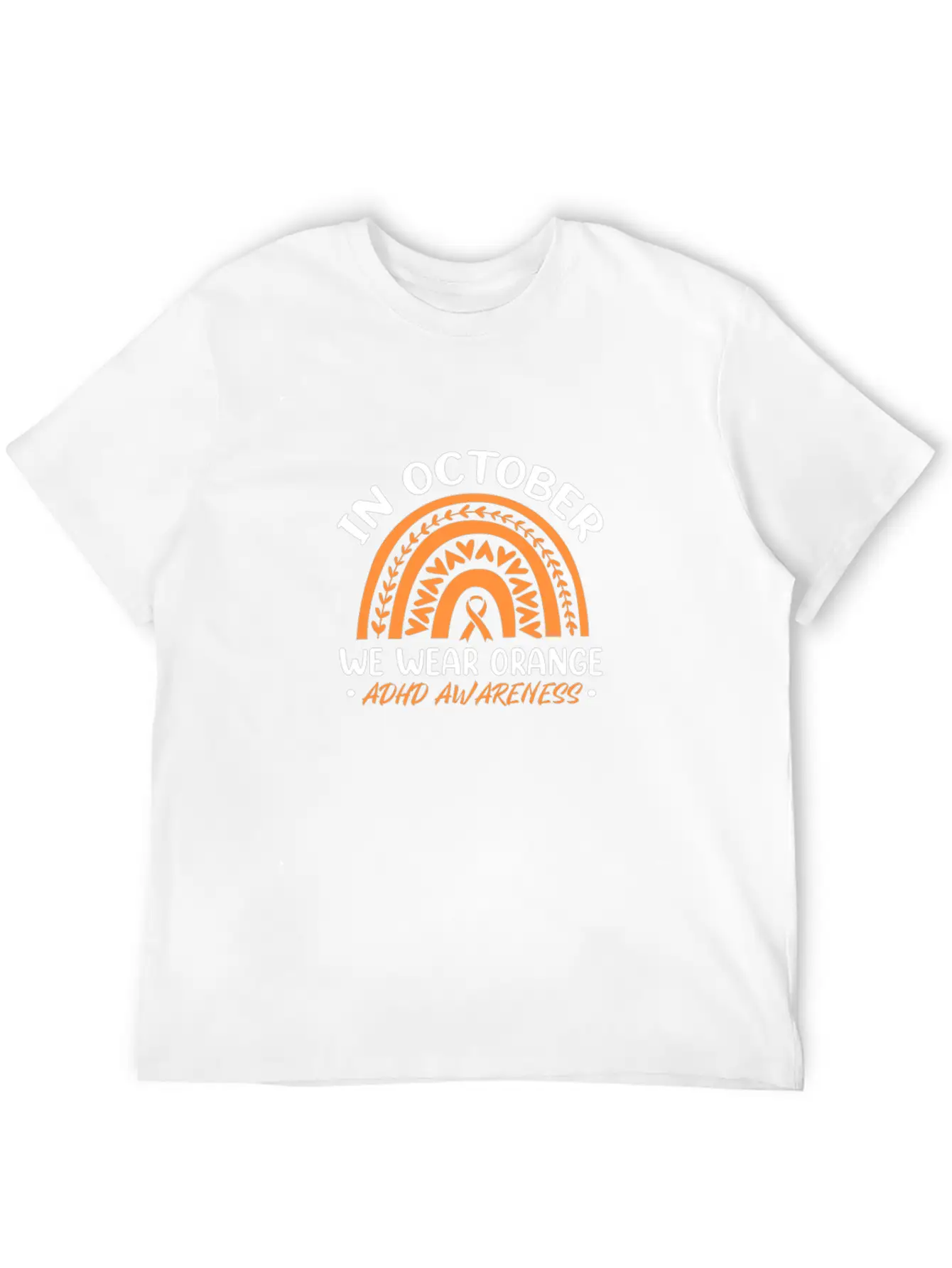 In October We Wear Orange ADHD Awareness Unisex Casual T-Shirt – Clean Design For Daily Comfort