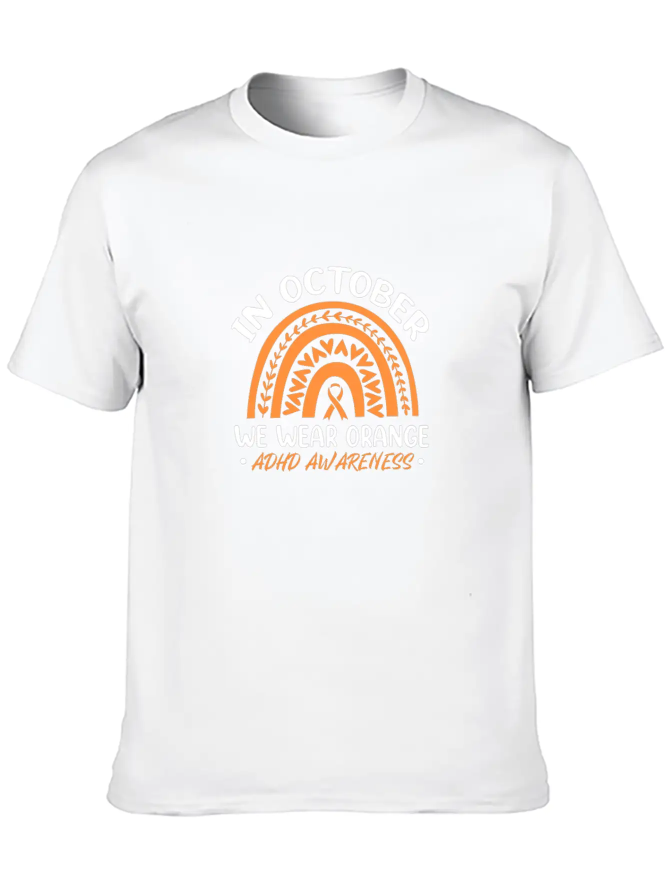 In October We Wear Orange ADHD Awareness Unisex Casual T-Shirt – Clean Design For Daily Comfort