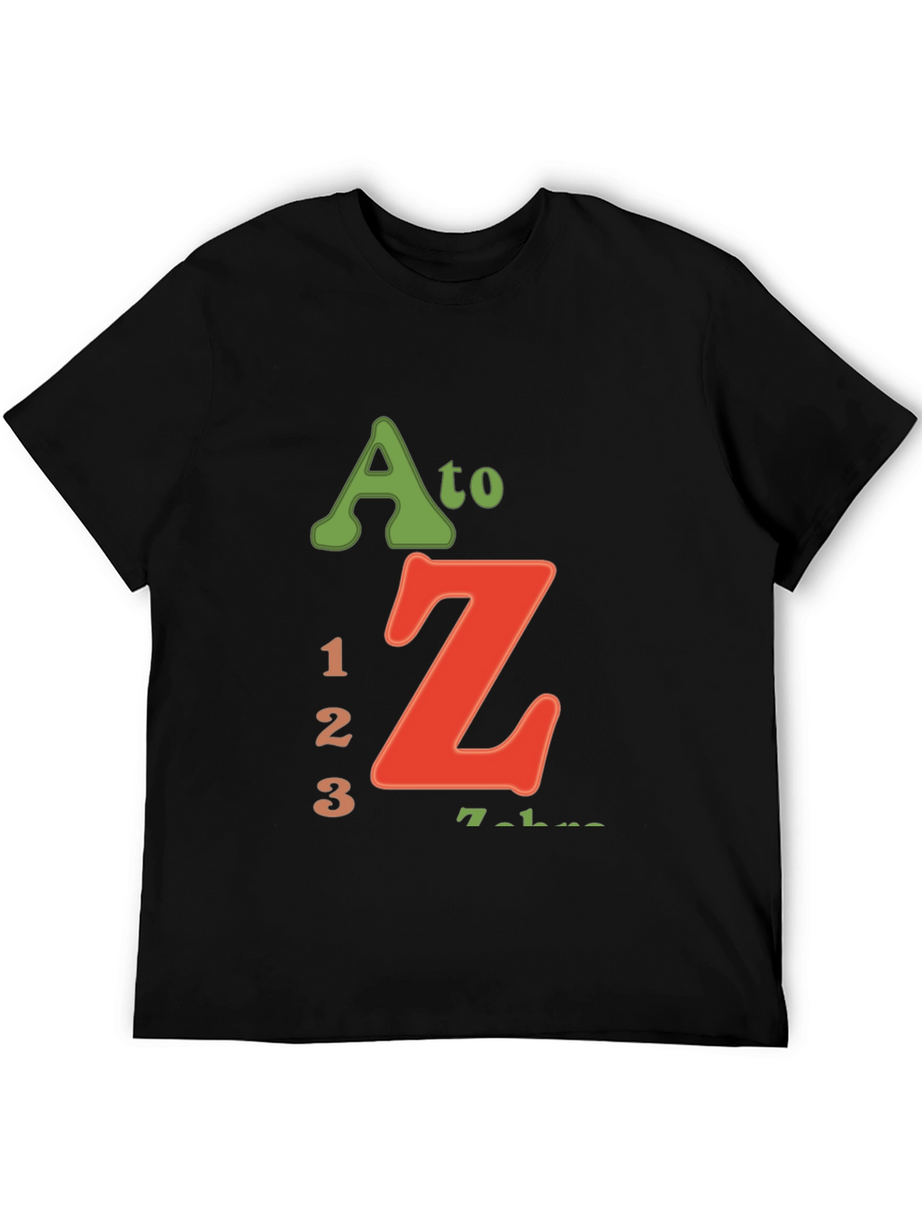 A to Z 123 Black Graphic T-Shirt