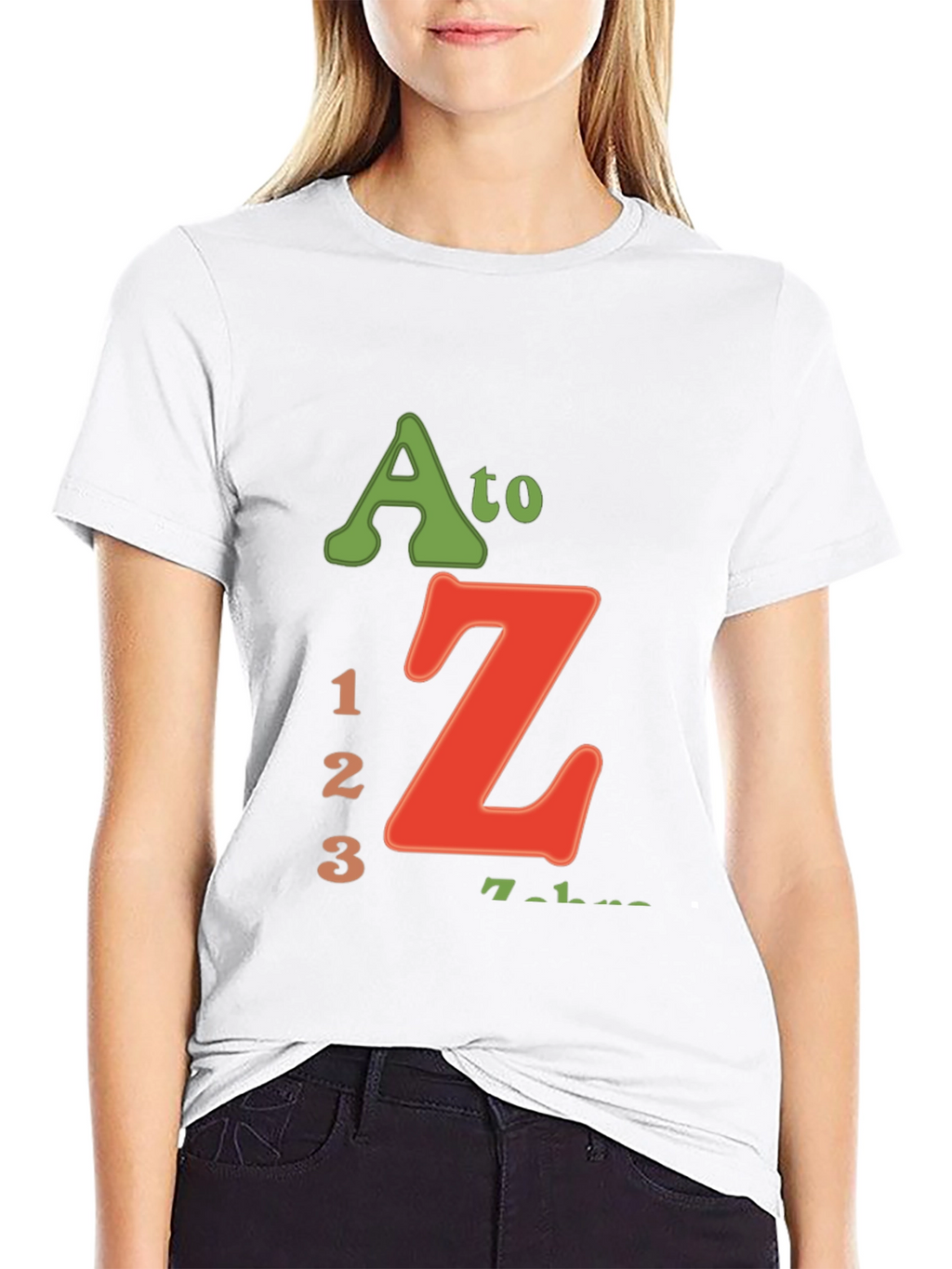 A to Z 123 Black Graphic T-Shirt