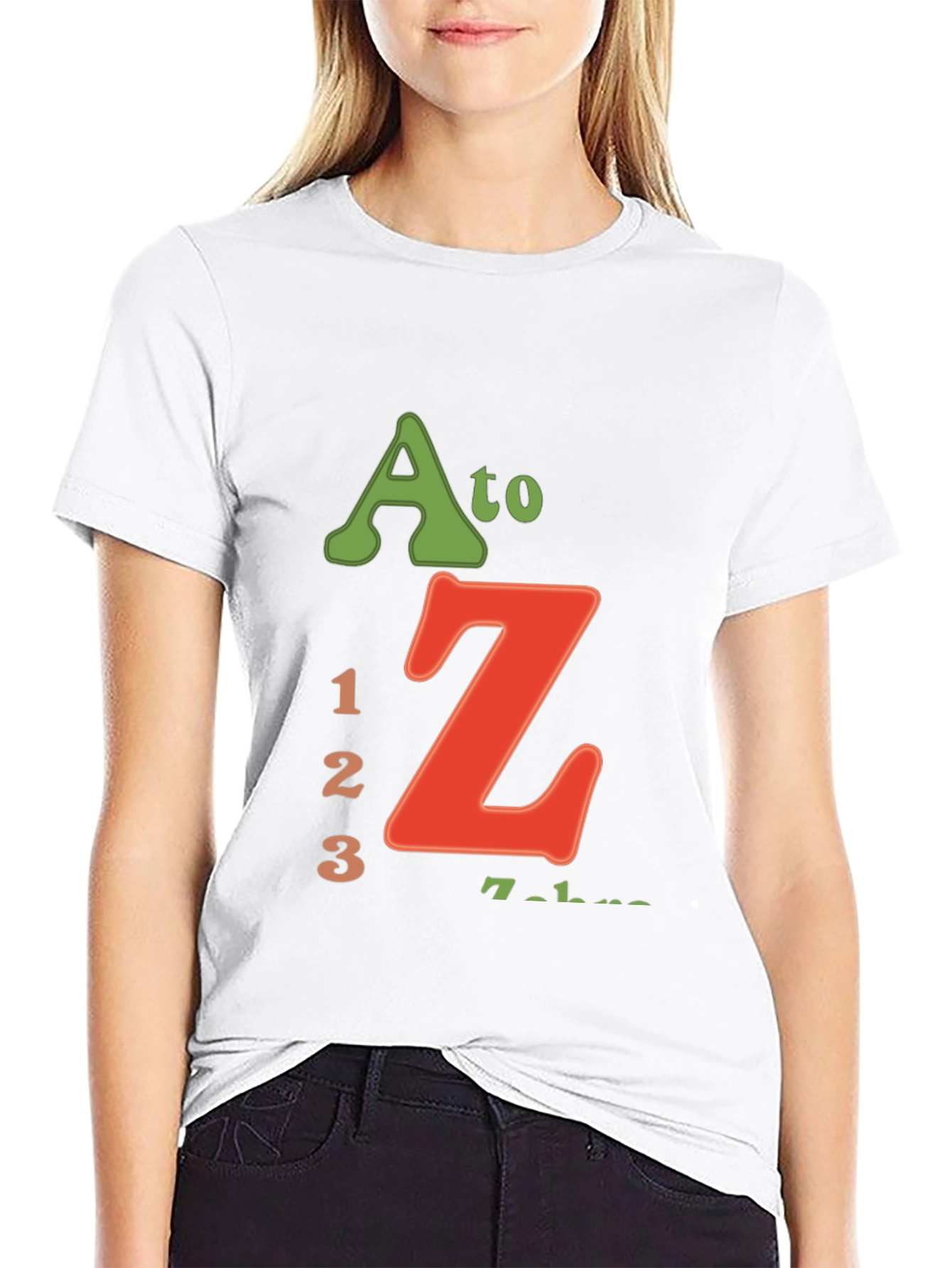 A to Z 123 Black Graphic T-Shirt