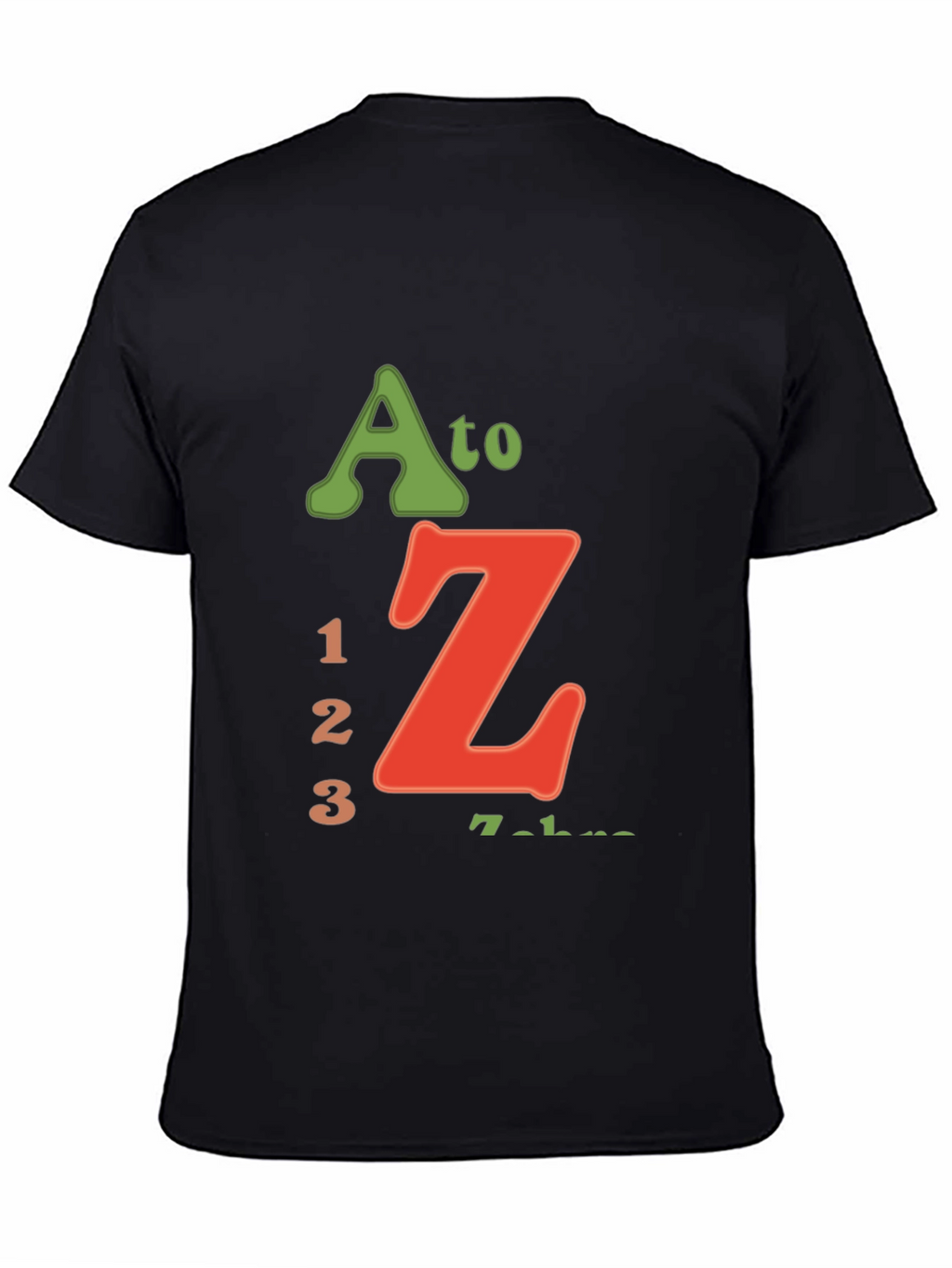 A to Z 123 Black Graphic T-Shirt
