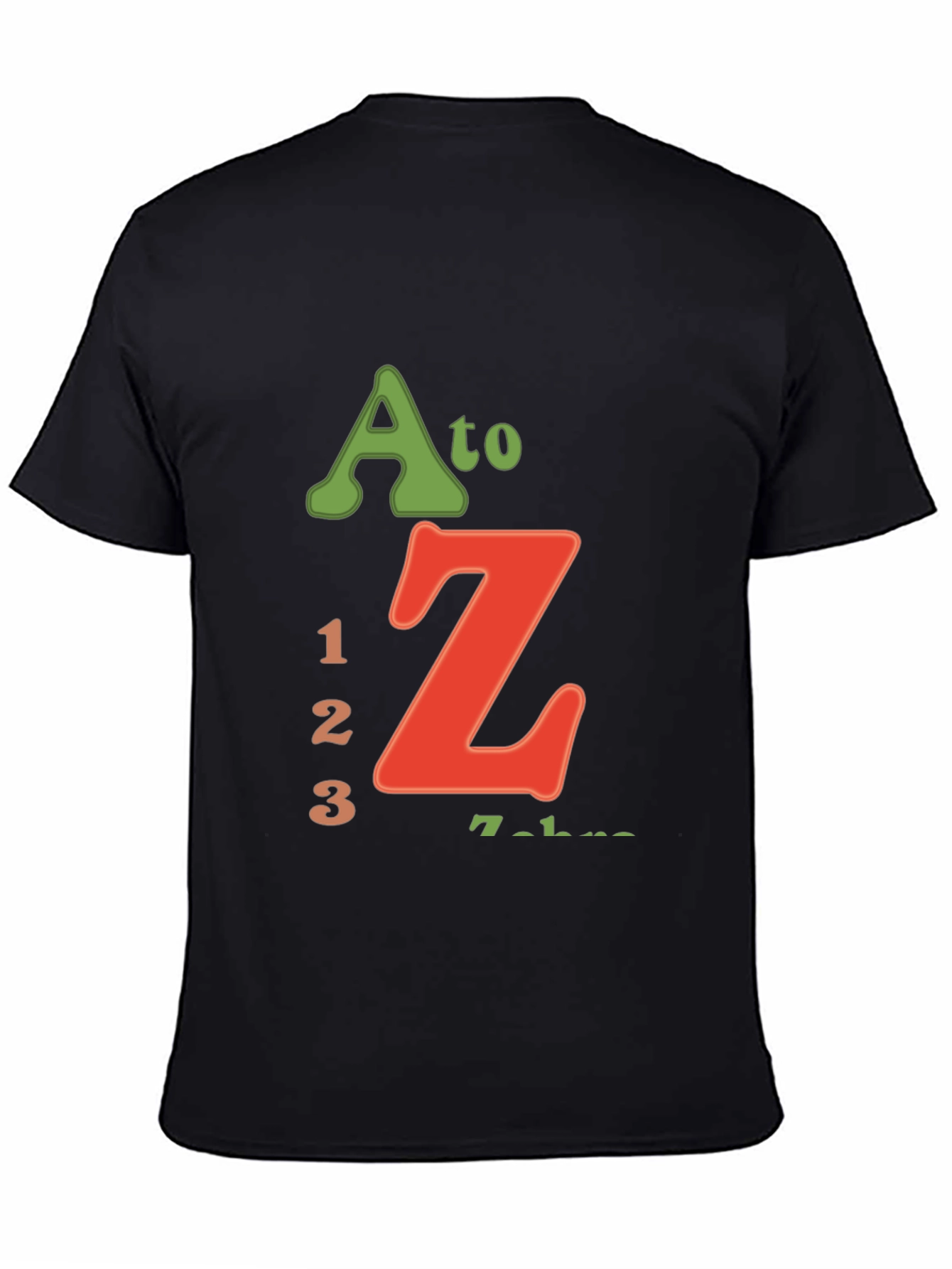 A to Z 123 Black Graphic T-Shirt