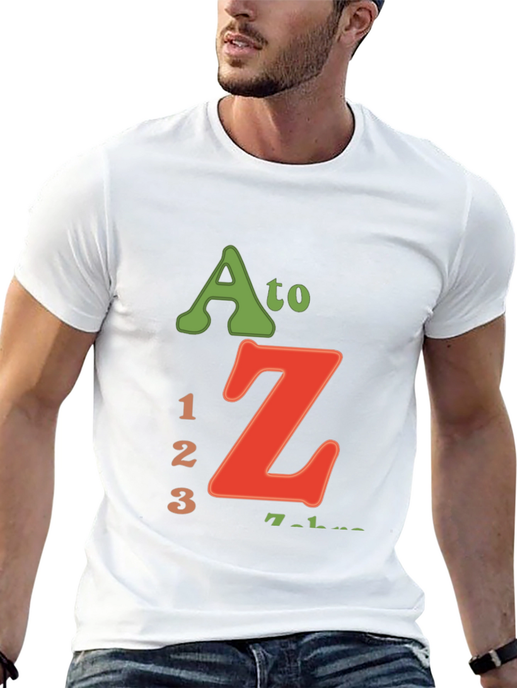 A to Z 123 Black Graphic T-Shirt