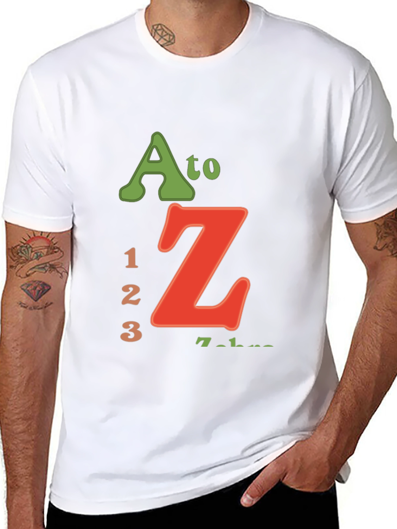 A to Z 123 Black Graphic T-Shirt