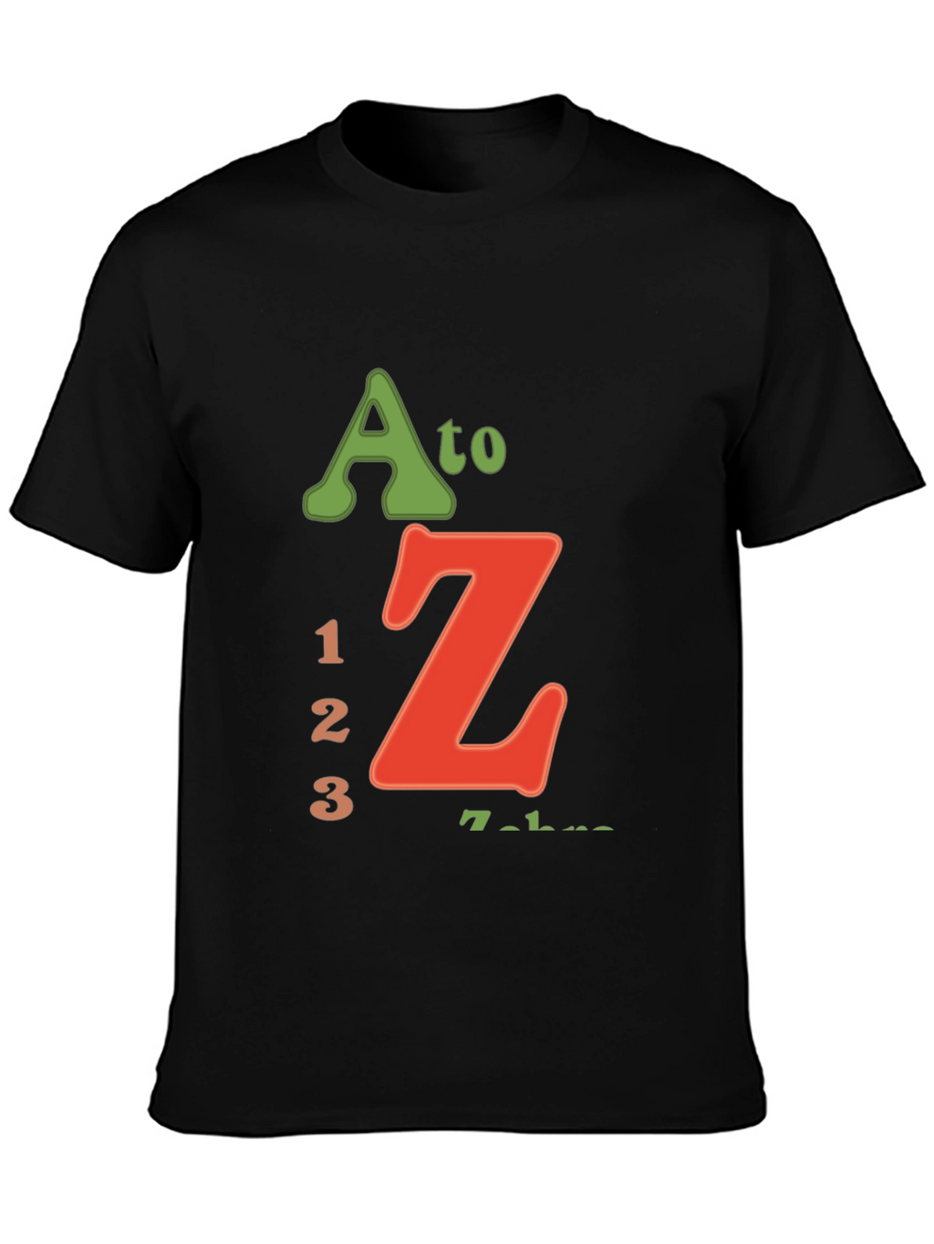 A to Z 123 Black Graphic T-Shirt