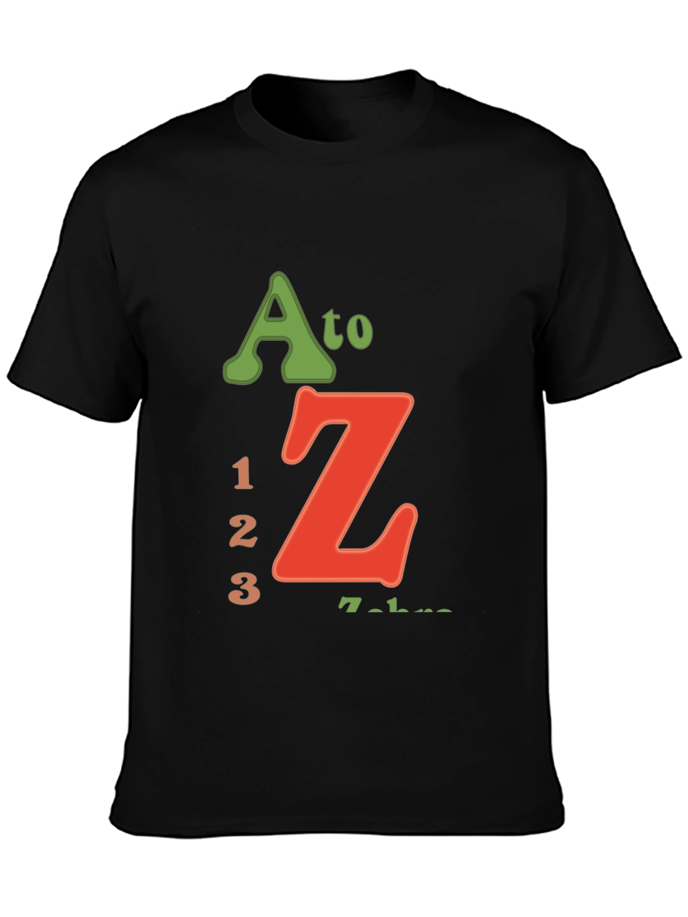 A to Z 123 Black Graphic T-Shirt