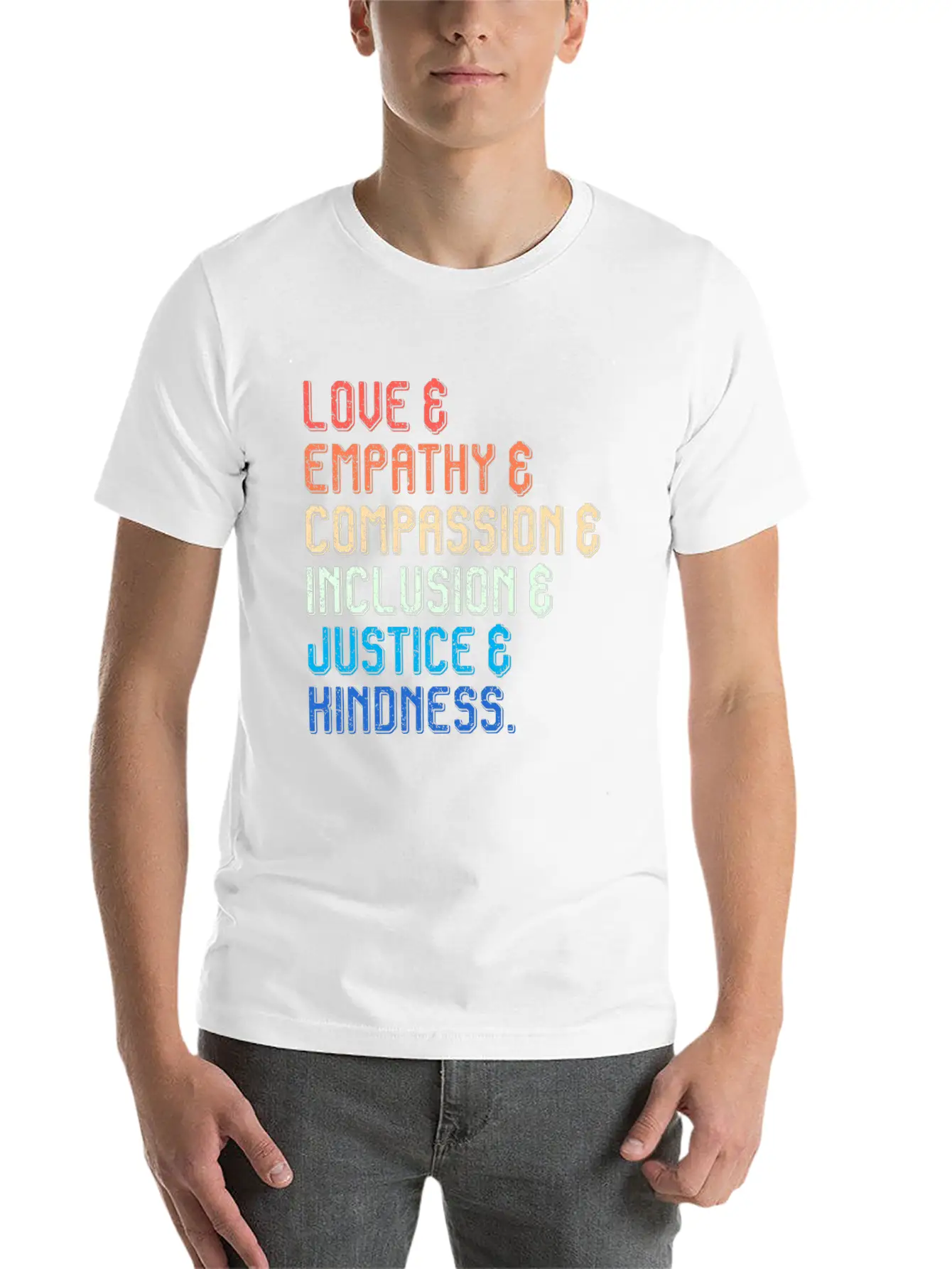 Inclusion Compassion People With Disabilities Breathable Soft Cotton T-Shirt – Timeless Casual Look