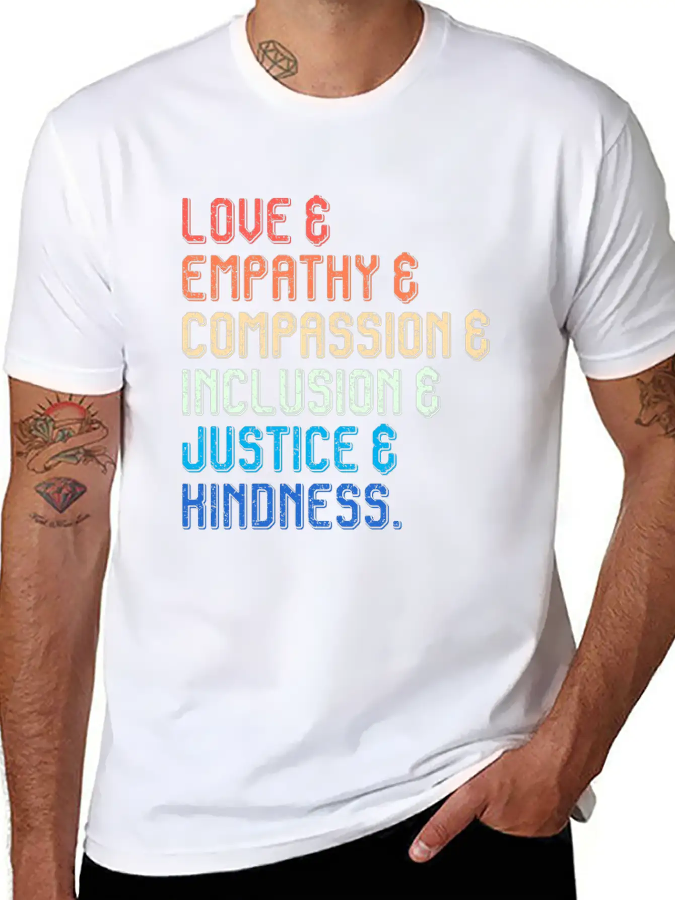 Inclusion Compassion People With Disabilities Breathable Soft Cotton T-Shirt – Timeless Casual Look