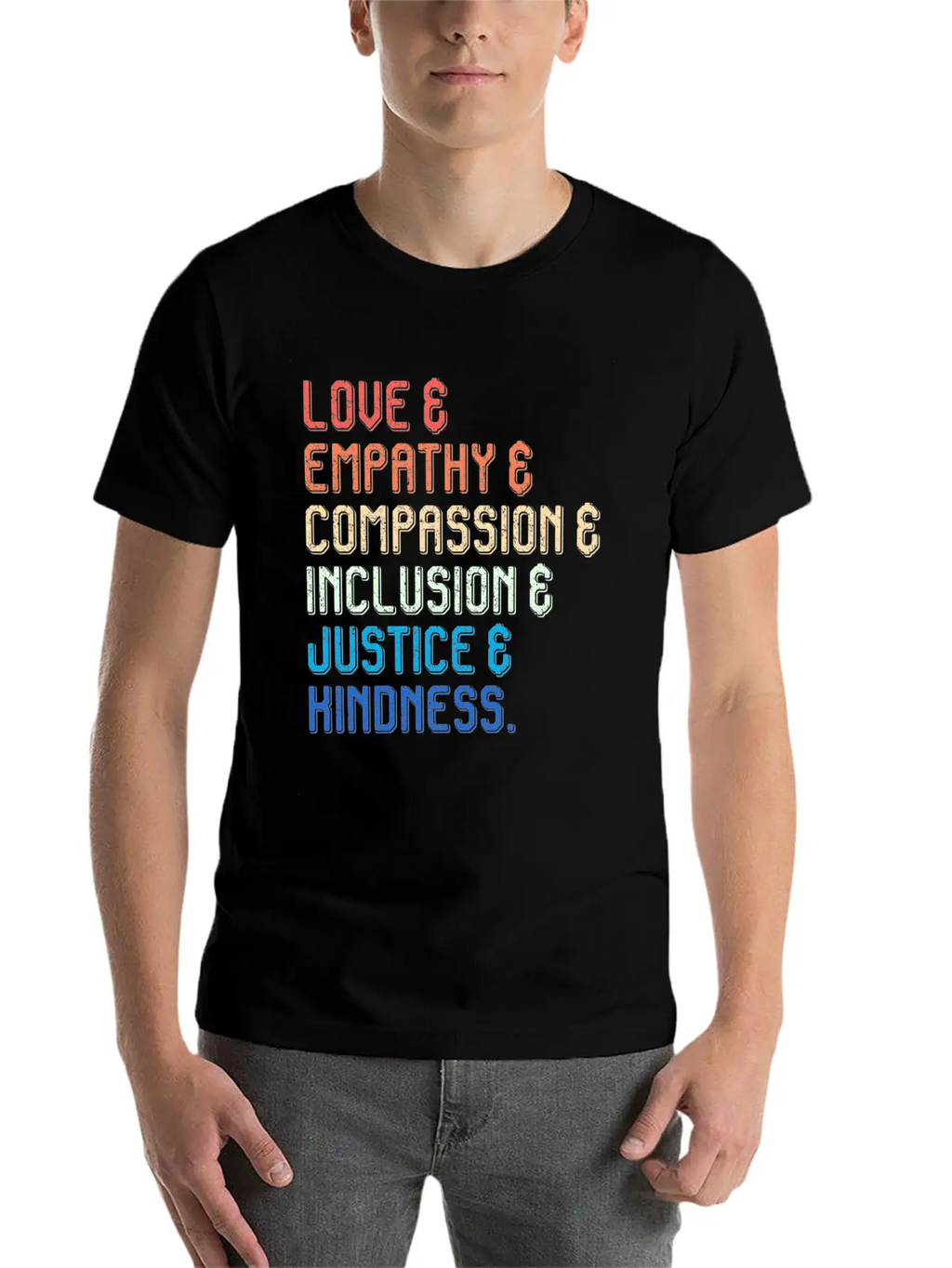 Inclusion Compassion People With Disabilities Breathable Soft Cotton T-Shirt – Timeless Casual Look