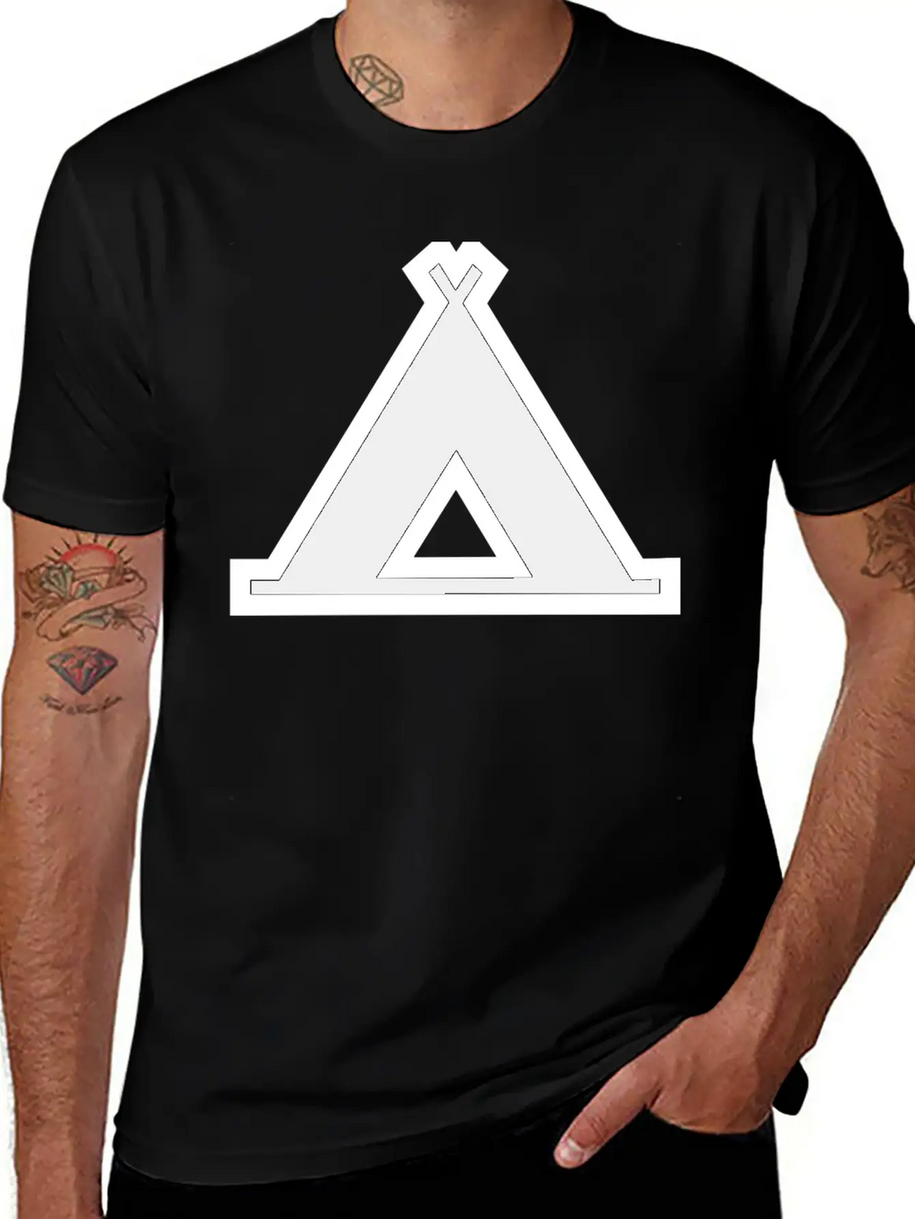 Indian Indianer American Tent Zelt Teepee Tomahawk Unisex Casual T-Shirt – Clean Design For Daily Comfort