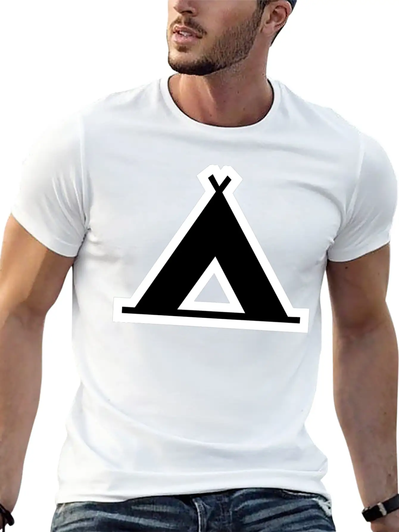 Indian Indianer American Tent Zelt Teepee Tomahawk Unisex Casual T-Shirt – Clean Design For Daily Comfort