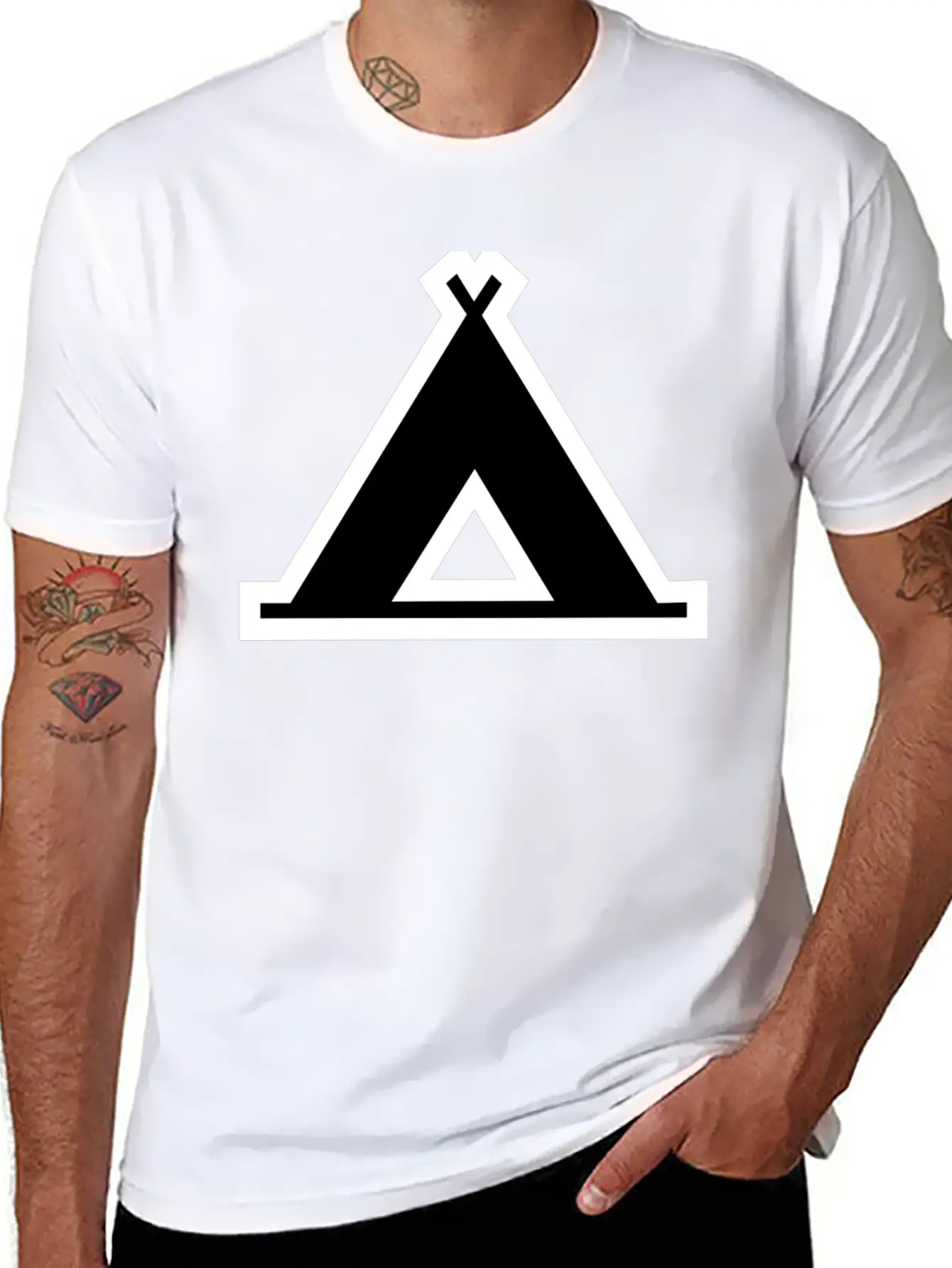 Indian Indianer American Tent Zelt Teepee Tomahawk Unisex Casual T-Shirt – Clean Design For Daily Comfort