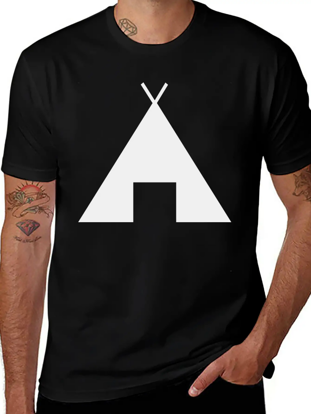 Indian Indianer American Tent Zelt Teepee Tomahawk Unisex Short Sleeve Soft Cotton T-Shirt – Casual Everyday Wear