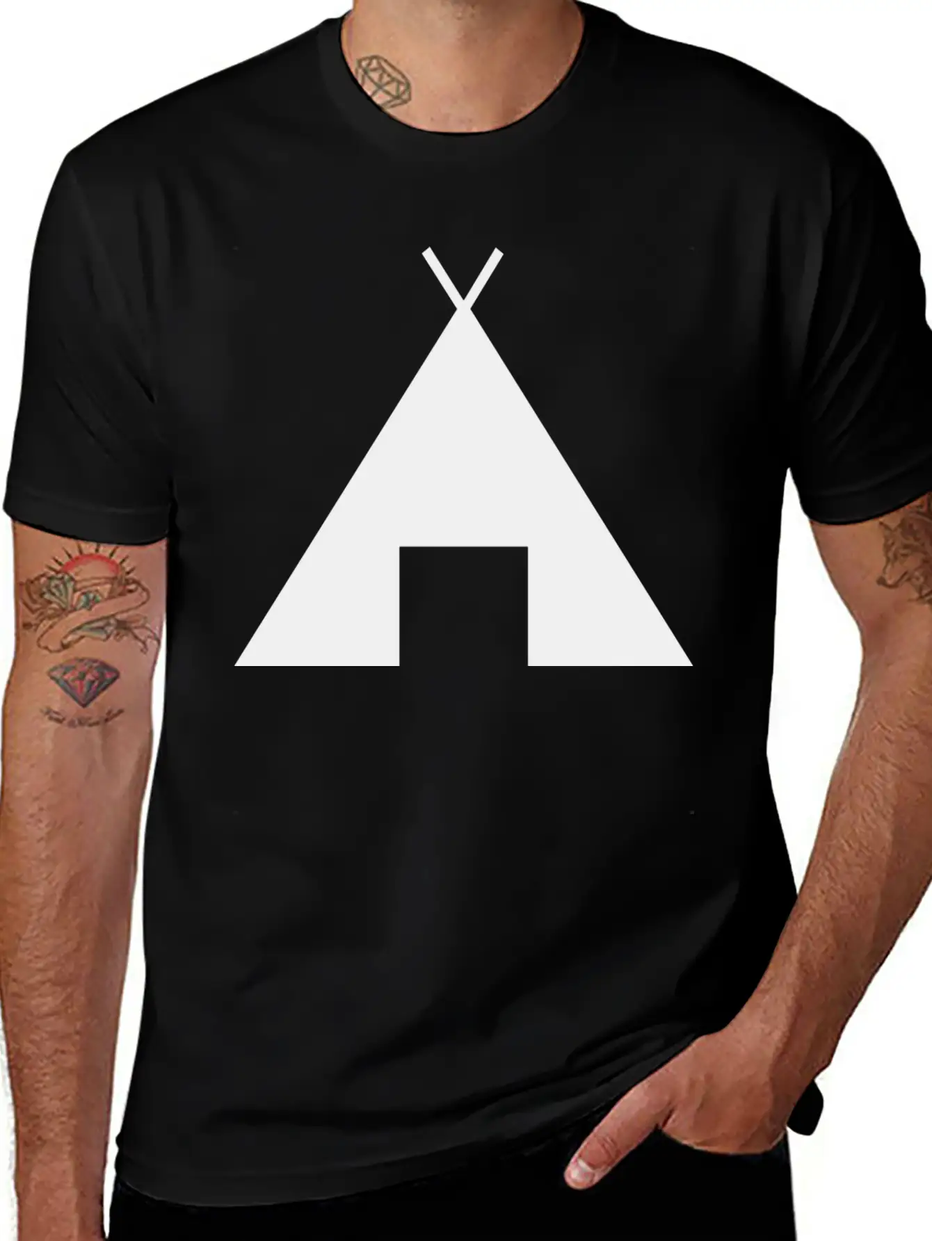 Indian Indianer American Tent Zelt Teepee Tomahawk Unisex Short Sleeve Soft Cotton T-Shirt – Casual Everyday Wear