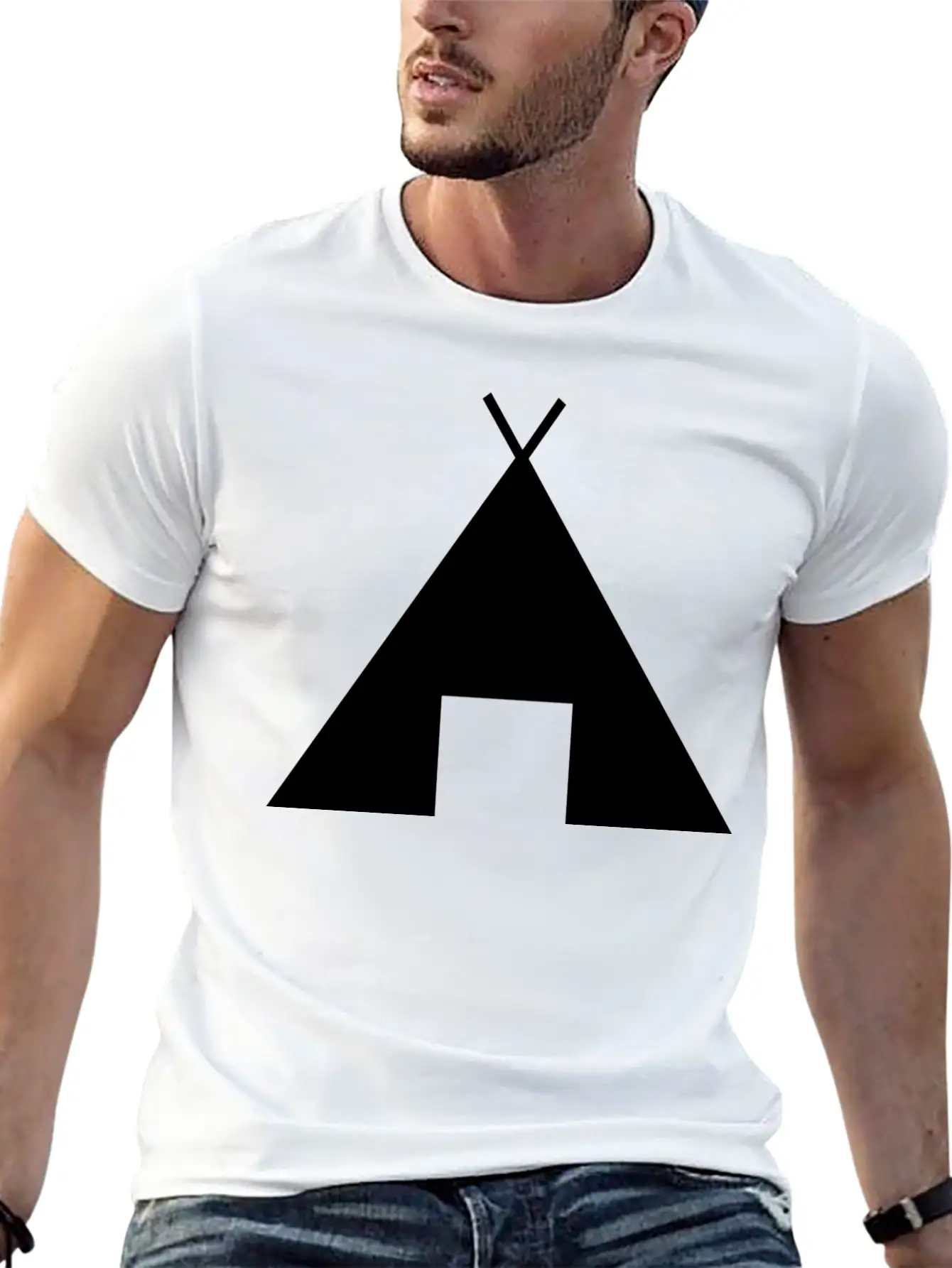 Indian Indianer American Tent Zelt Teepee Tomahawk Unisex Short Sleeve Soft Cotton T-Shirt – Casual Everyday Wear