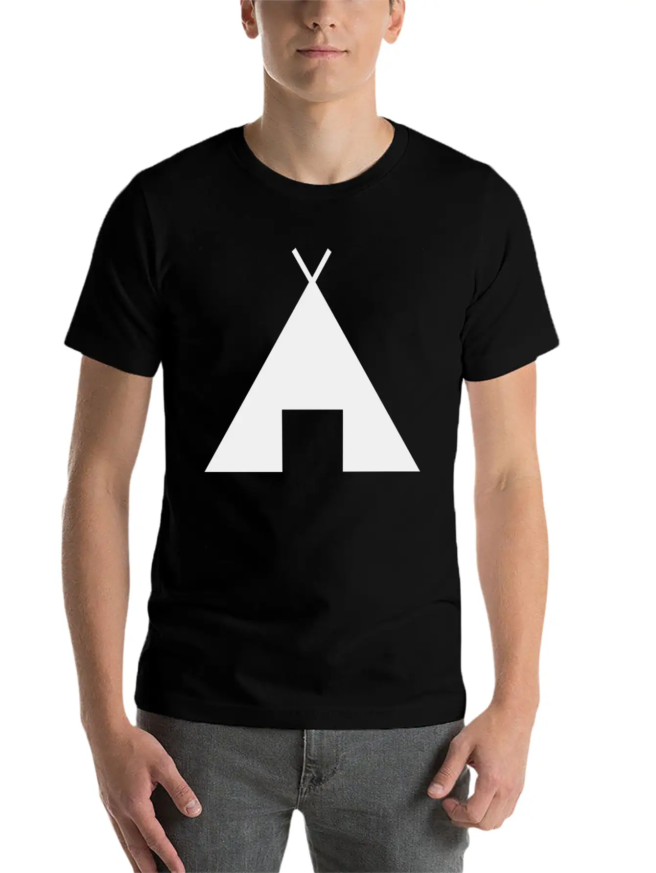 Indian Indianer American Tent Zelt Teepee Tomahawk Unisex Short Sleeve Soft Cotton T-Shirt – Casual Everyday Wear