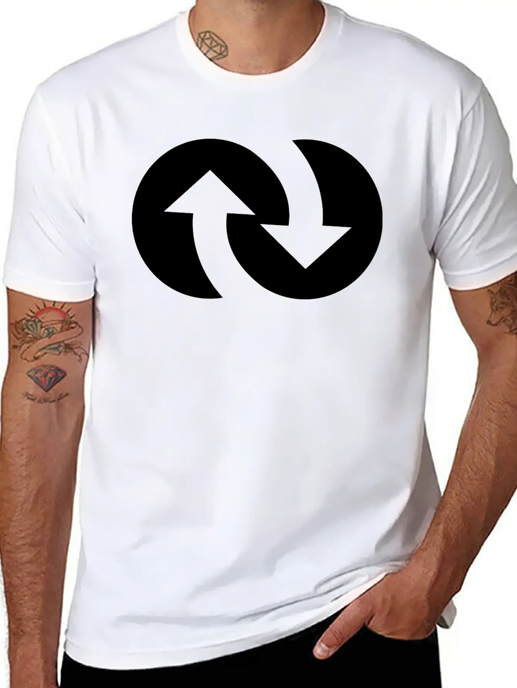 Infinity With Arrows Unisex Short Sleeve Soft Cotton T-Shirt – Casual Everyday Wear