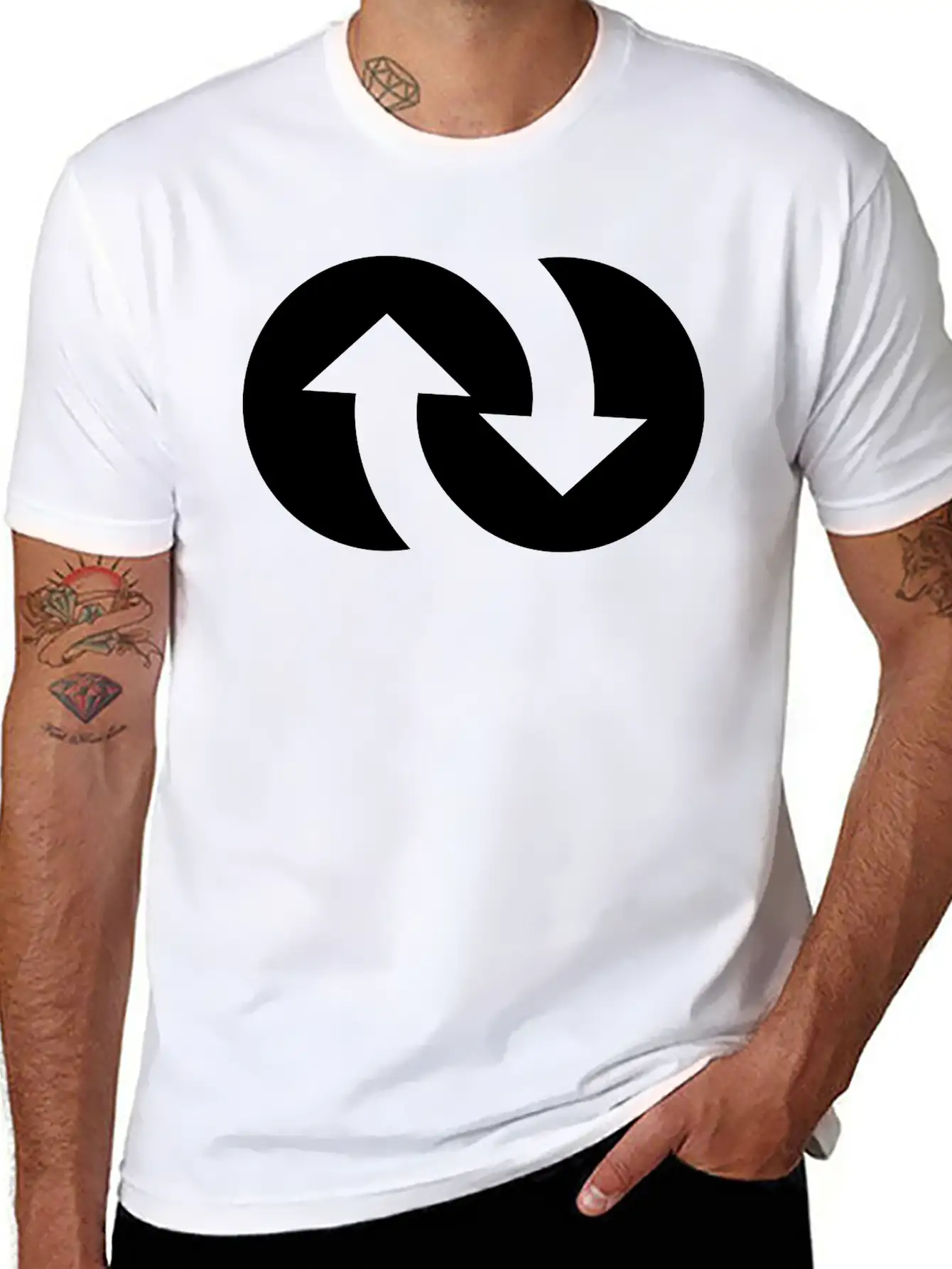 Infinity With Arrows Unisex Short Sleeve Soft Cotton T-Shirt – Casual Everyday Wear