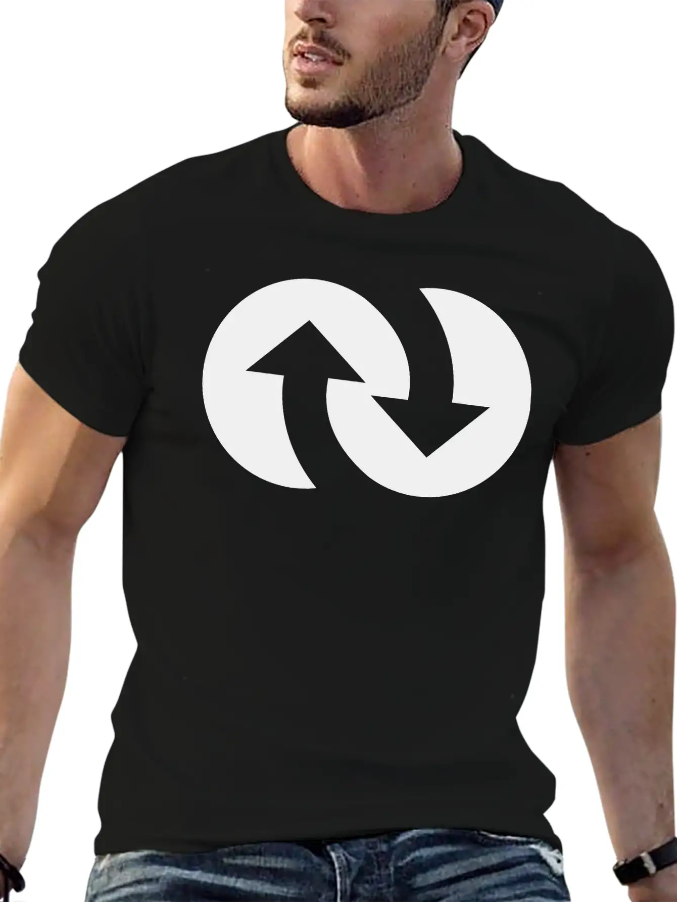 Infinity With Arrows Unisex Short Sleeve Soft Cotton T-Shirt – Casual Everyday Wear