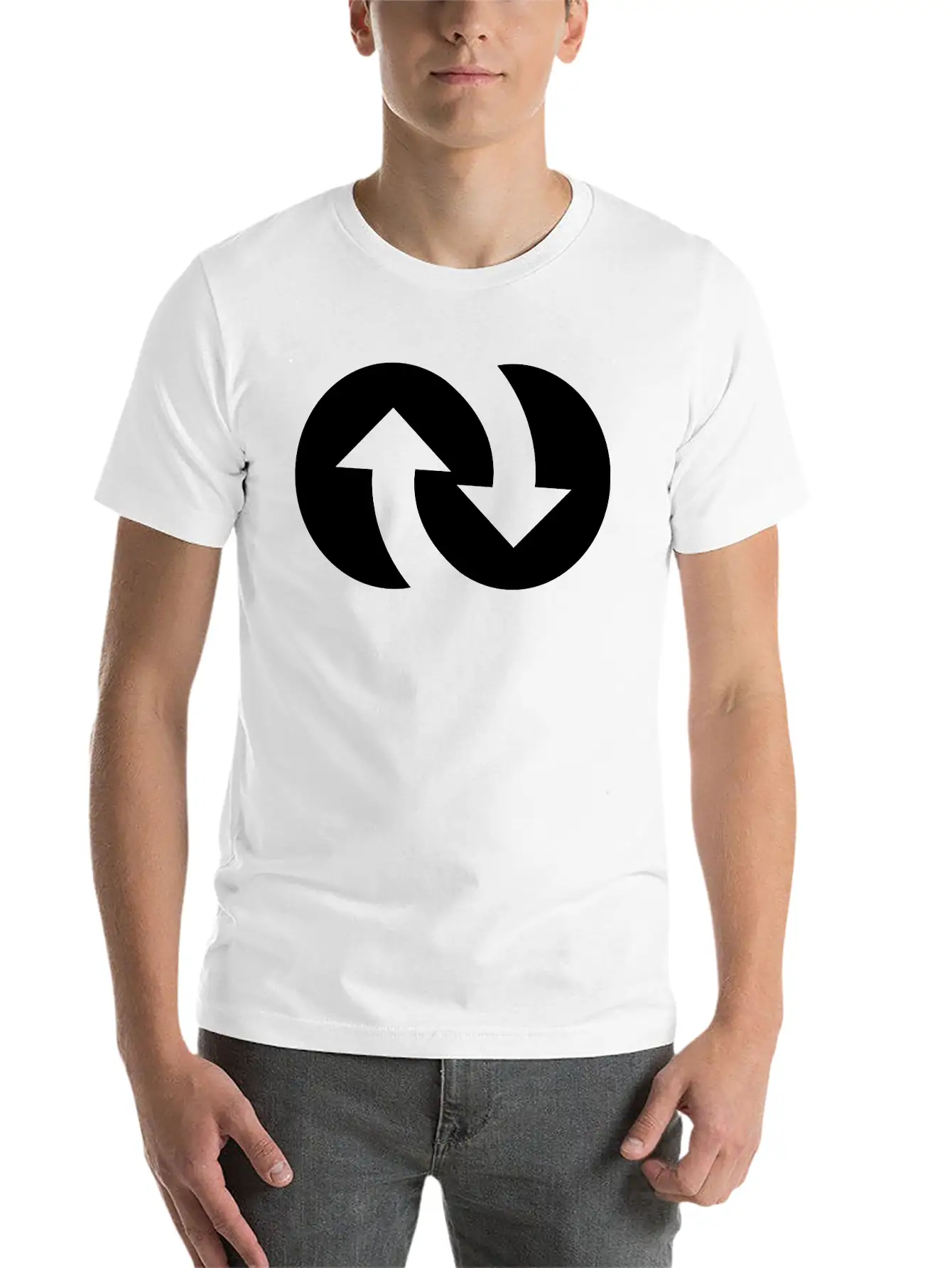 Infinity With Arrows Unisex Short Sleeve Soft Cotton T-Shirt – Casual Everyday Wear