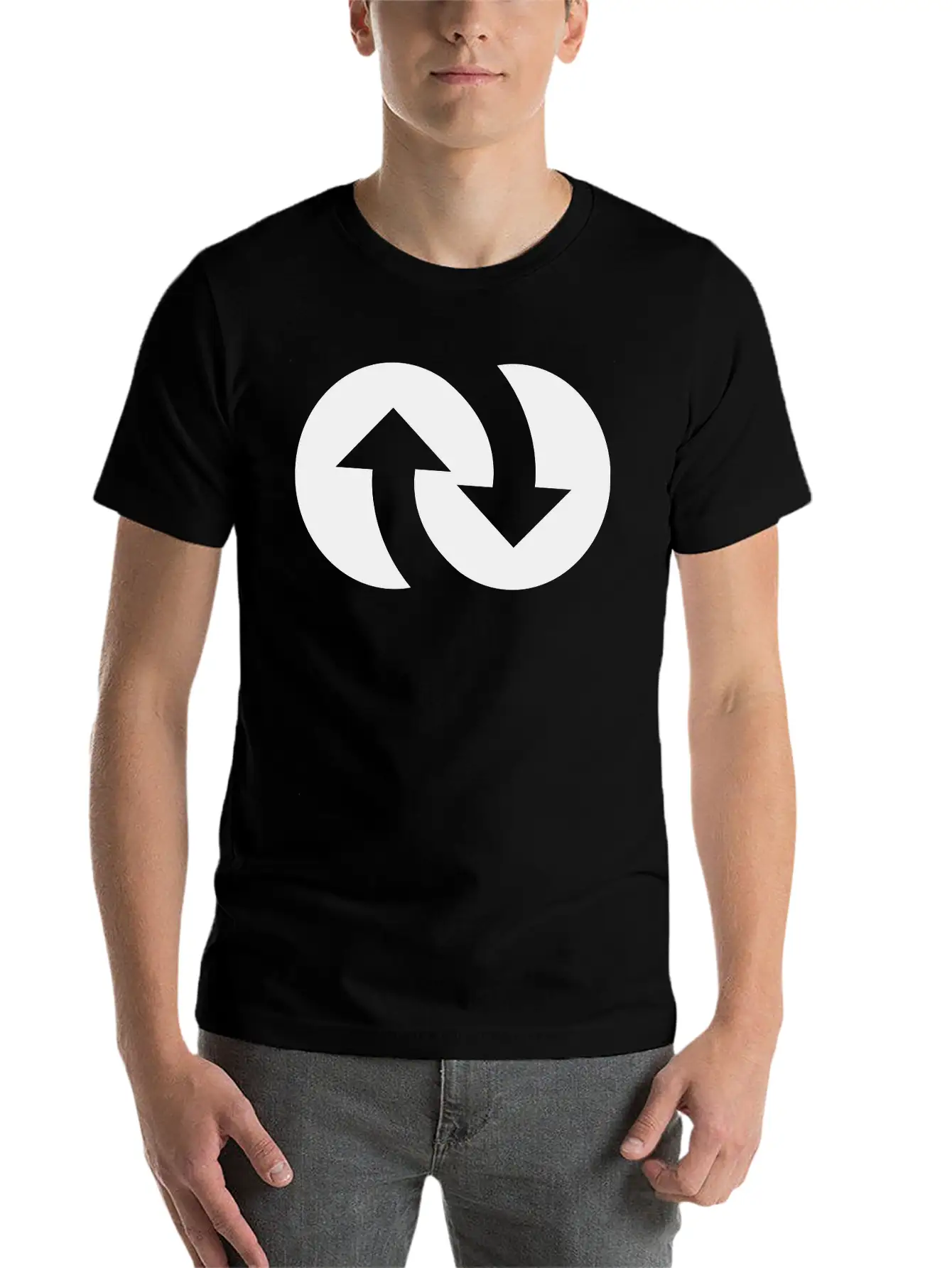 Infinity With Arrows Unisex Short Sleeve Soft Cotton T-Shirt – Casual Everyday Wear