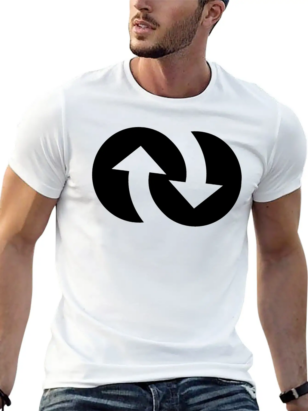 Infinity With Arrows Unisex Short Sleeve Soft Cotton T-Shirt – Casual Everyday Wear