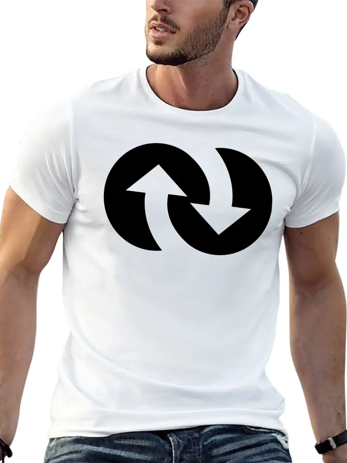 Infinity With Arrows Unisex Short Sleeve Soft Cotton T-Shirt – Casual Everyday Wear
