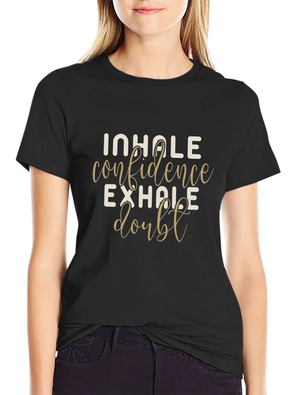 Inhale Confidence Exhale Doubl Unisex Casual T-Shirt – Clean Design For Daily Comfort