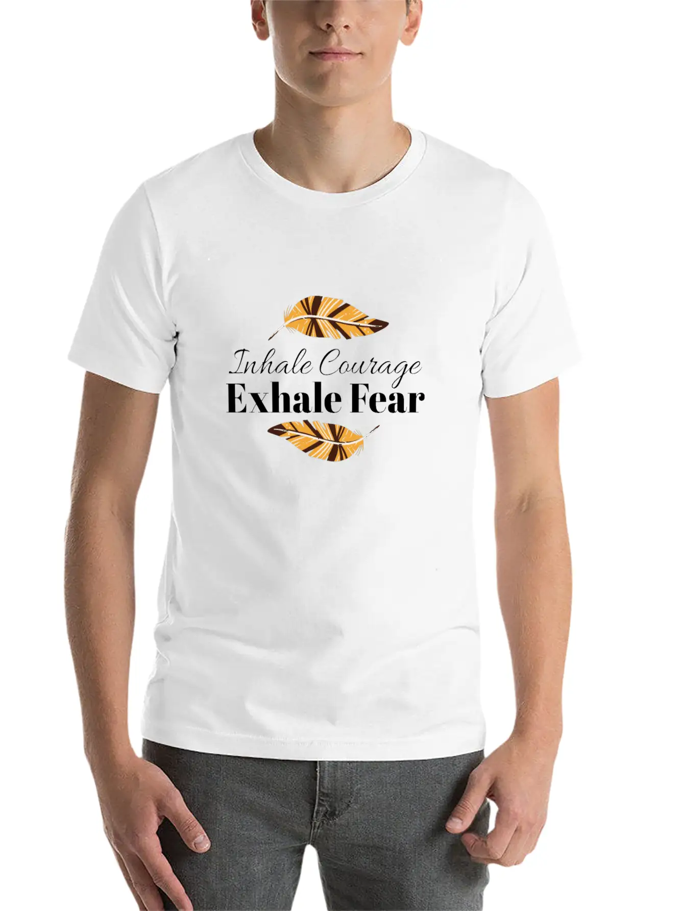 Inhale Courage Exhale Fear Breathable Soft Cotton T-Shirt – Timeless Casual Look