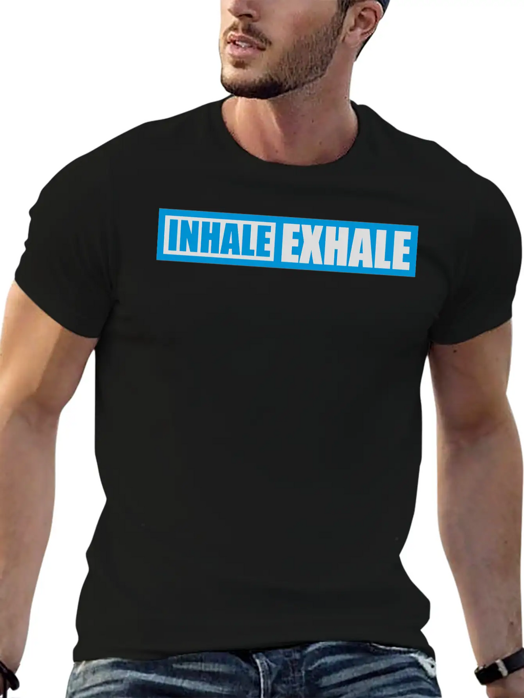 Inhale Exhale Yoga Quote Stylish Everyday T-Shirt – Unisex Basic Cotton Tee