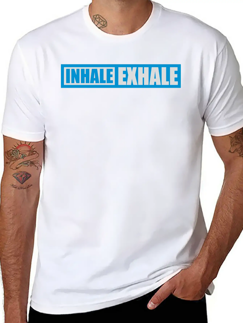 Inhale Exhale Yoga Quote Stylish Everyday T-Shirt – Unisex Basic Cotton Tee
