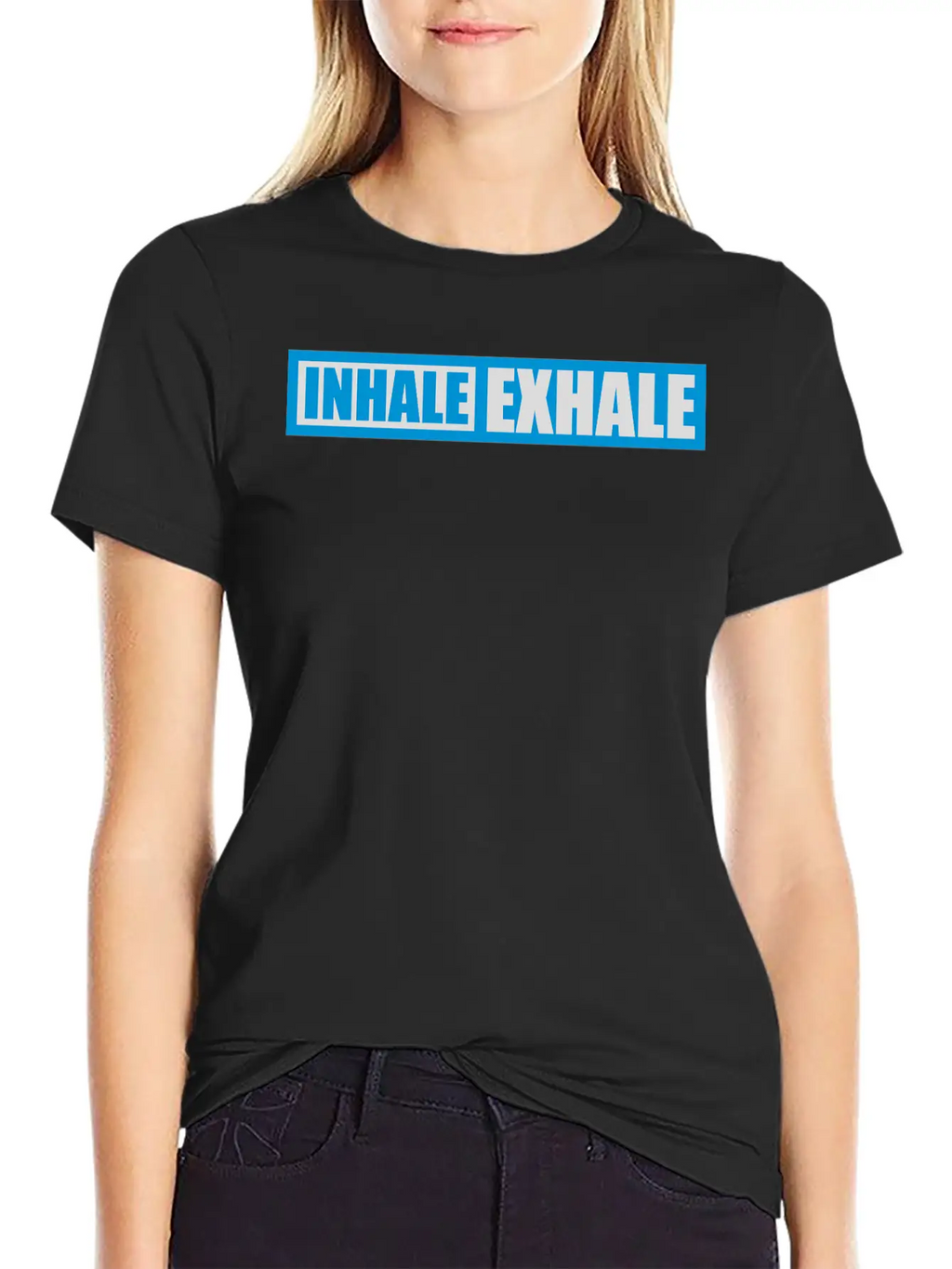 Inhale Exhale Yoga Quote Stylish Everyday T-Shirt – Unisex Basic Cotton Tee