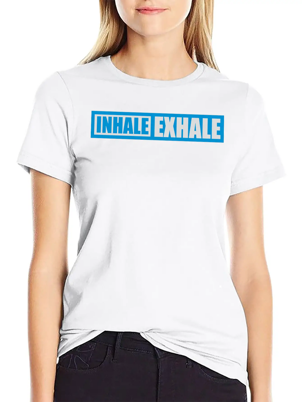 Inhale Exhale Yoga Quote Stylish Everyday T-Shirt – Unisex Basic Cotton Tee